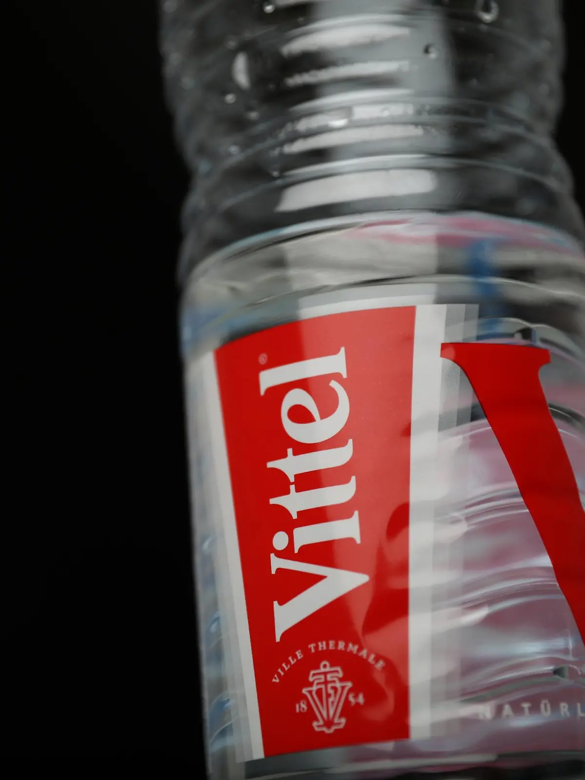 A logo of Vittel is seen in a bottle of water in Stuttgart, Germany on January 11, 2020 (Photo by Agron Beqiri/NurPhoto)