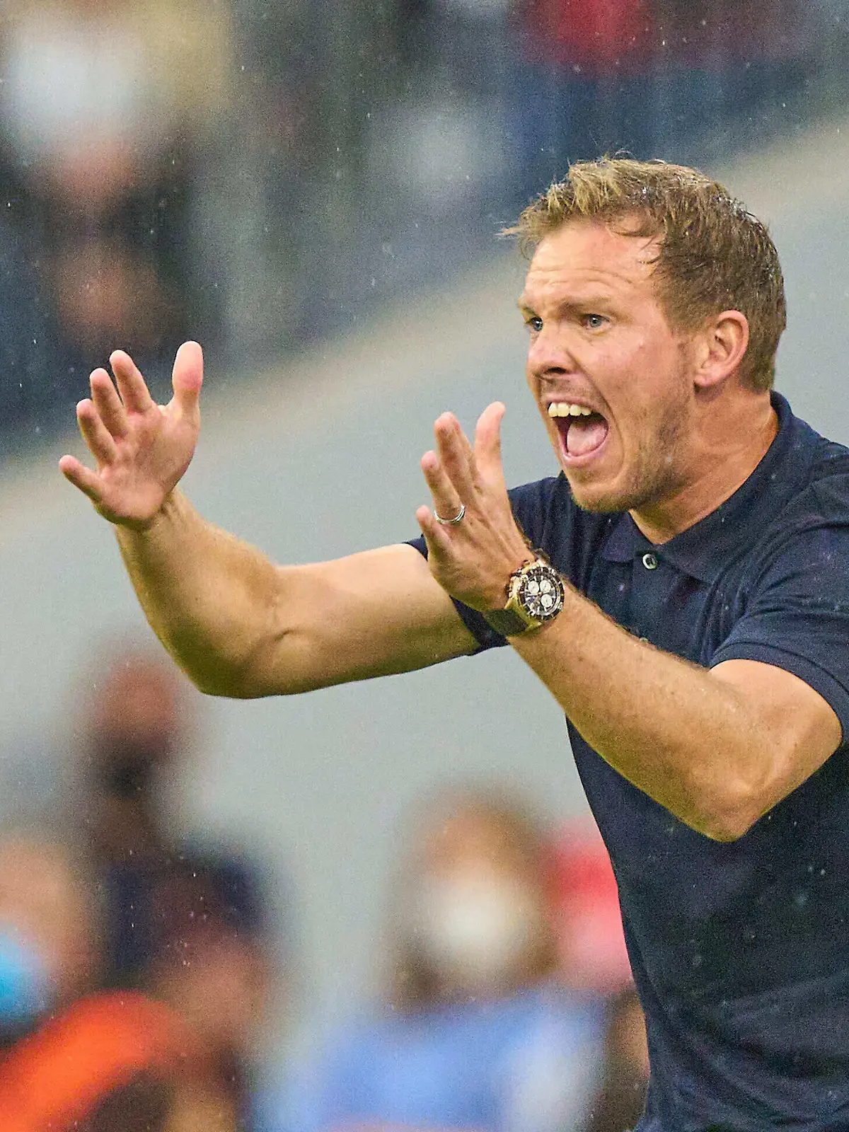  Trainer Julian Nagelsmann FCB, team manager, headcoach, coach, geste in the match FC BAYERN MUENCHEN - 1.FC KOELN 3-2 1.German Football League on August 22, 2021 in Munich, Germany Season 2021/2022, matchday 2, 1.Bundesliga, FCB, München, 2.Spieltag, Köln.