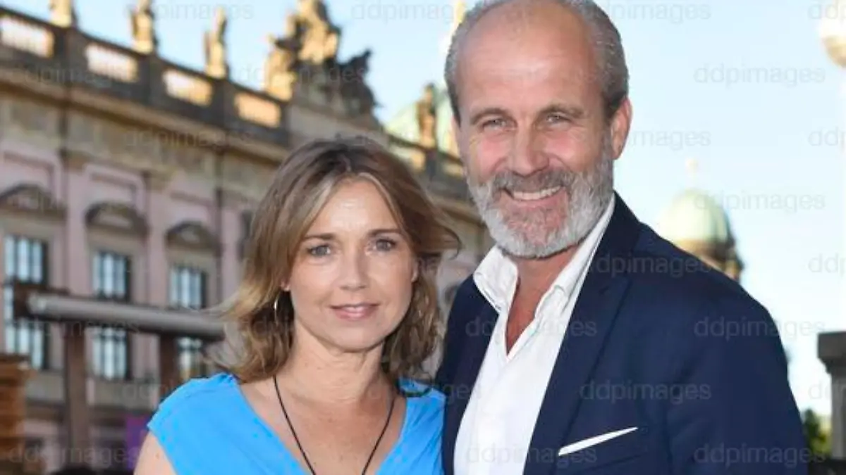 Tina Ruland and husband Claus Oldoerp at the Burda Sommerfest at the Kronprinzenpalais in Berlin, Germany, Tuesday, 26 June 2018 
