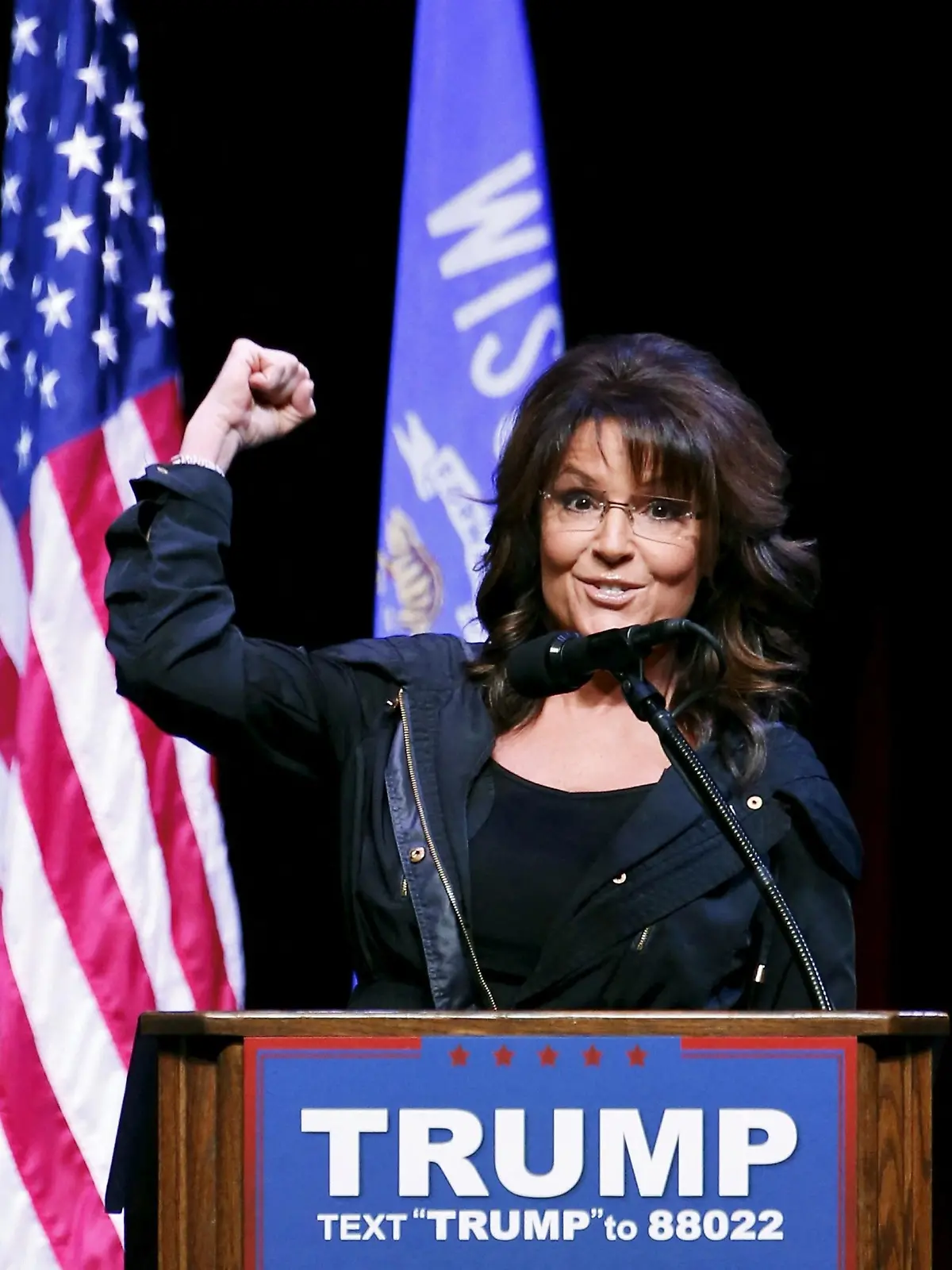 FILE PHOTO: Former Alaska Governor Sarah Palin speaks during a Town Hall at the Racine Civic Centre Memorial Hall April 2, 2016. REUTERS/Kamil Krzaczynski/File Photo
