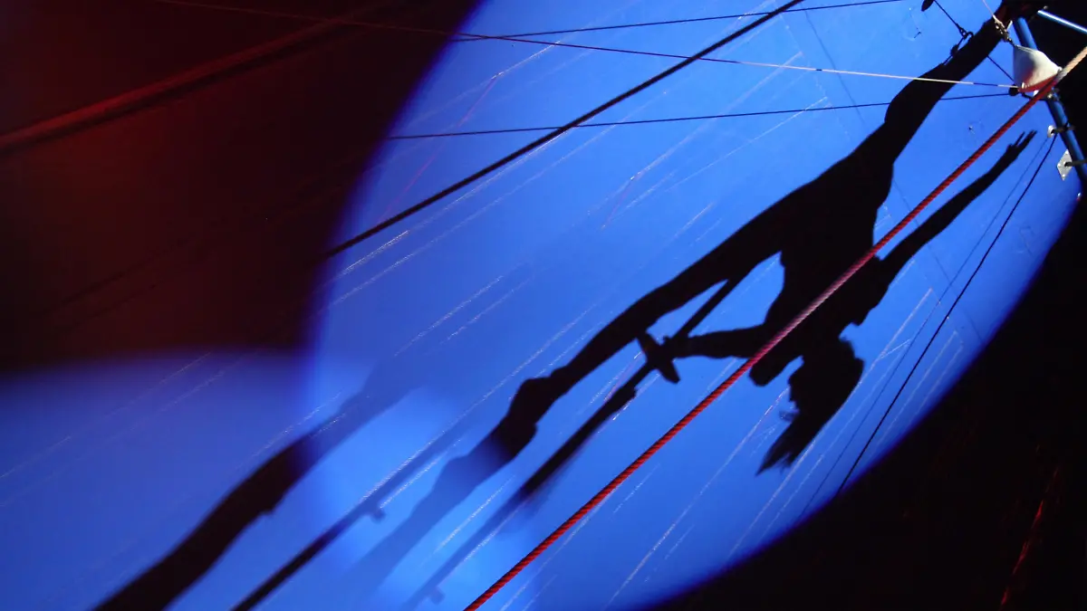 silhouettes in circus