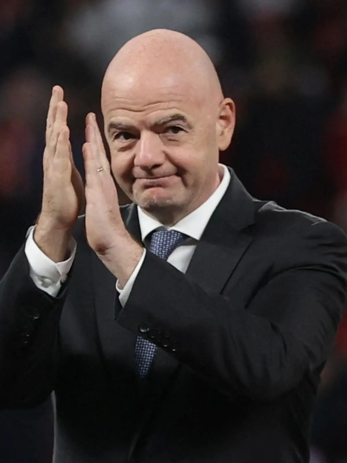FILE PHOTO: Soccer Football - African Super Cup - Final - Al Ahly SC v Raja Casablanca - Ahmed bin Ali Stadium, Al Rayyan, Qatar - December 22, 2021 FIFA president Gianni Infantino during the trophy ceremony REUTERS/Ibraheem Al Omari/File Photo