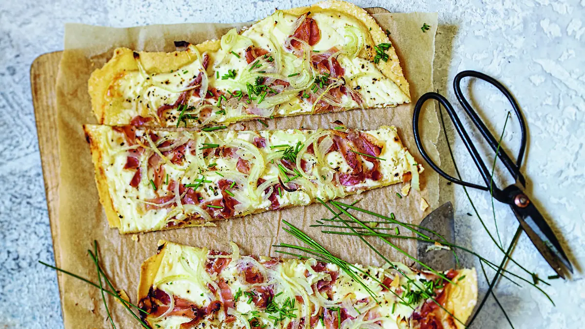Flammkuchen glutenfrei nach einem Rezept von Tanja Gruber