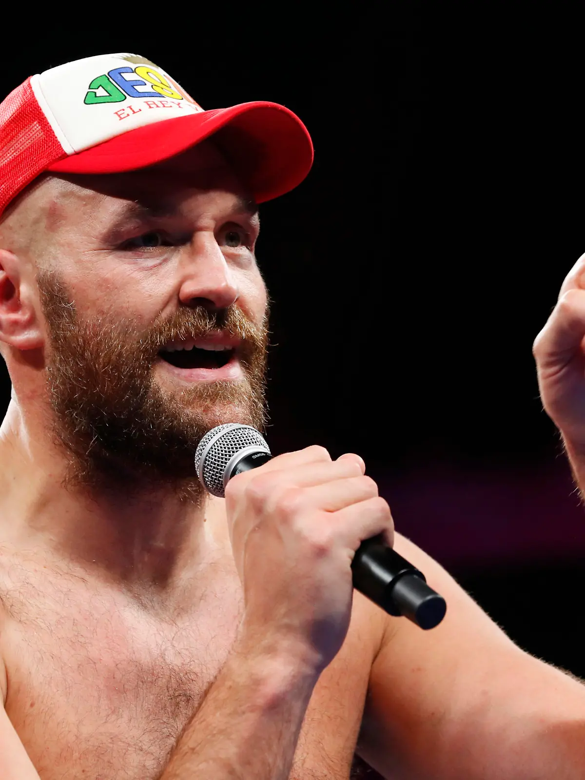 Boxing - Tyson Fury v Deontay Wilder - WBC Heavyweight Title - T-Mobile Arena, Las Vegas, Nevada, U.S. - October 9, 2021 Tyson Fury during a press conference after winning the fight against Deontay Wilder REUTERS/Steve Marcus