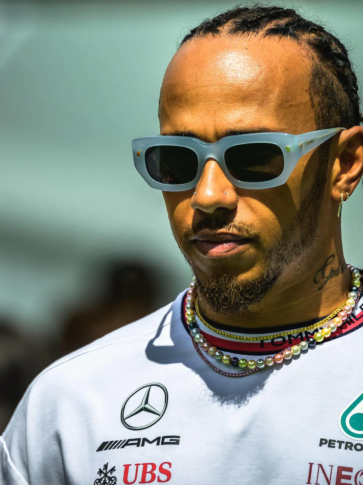June 3, 2023, Barcelona, Catalonia, Spain: LEWIS HAMILTON GBR from team Mercedes is seen in the paddock during the practice day of the Spanish GP at Circuit de Catalunya Barcelona Spain - ZUMAo105 20230603_zap_o105_003 Copyright: xMatthiasxOesterlex