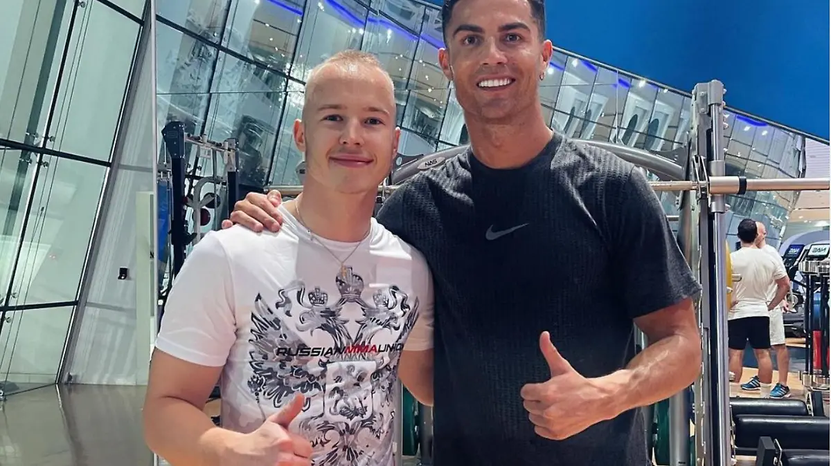 Nikita Mazepin und Cristiano Ronaldo.