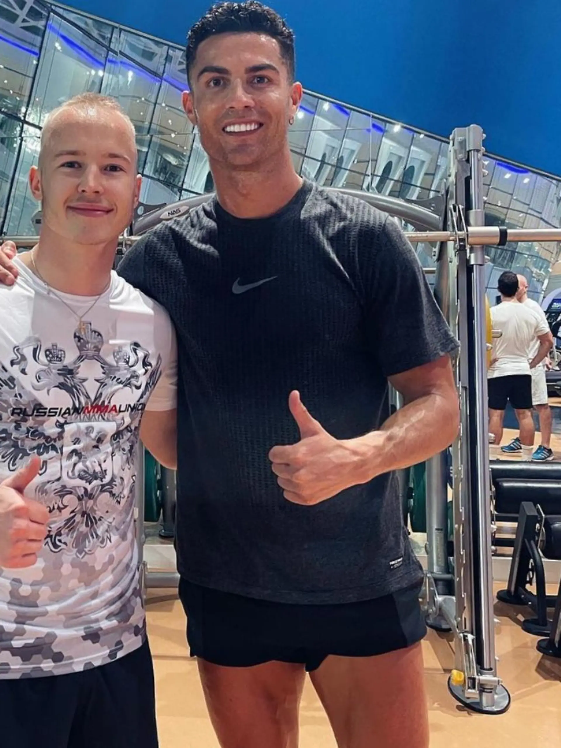 Nikita Mazepin und Cristiano Ronaldo.