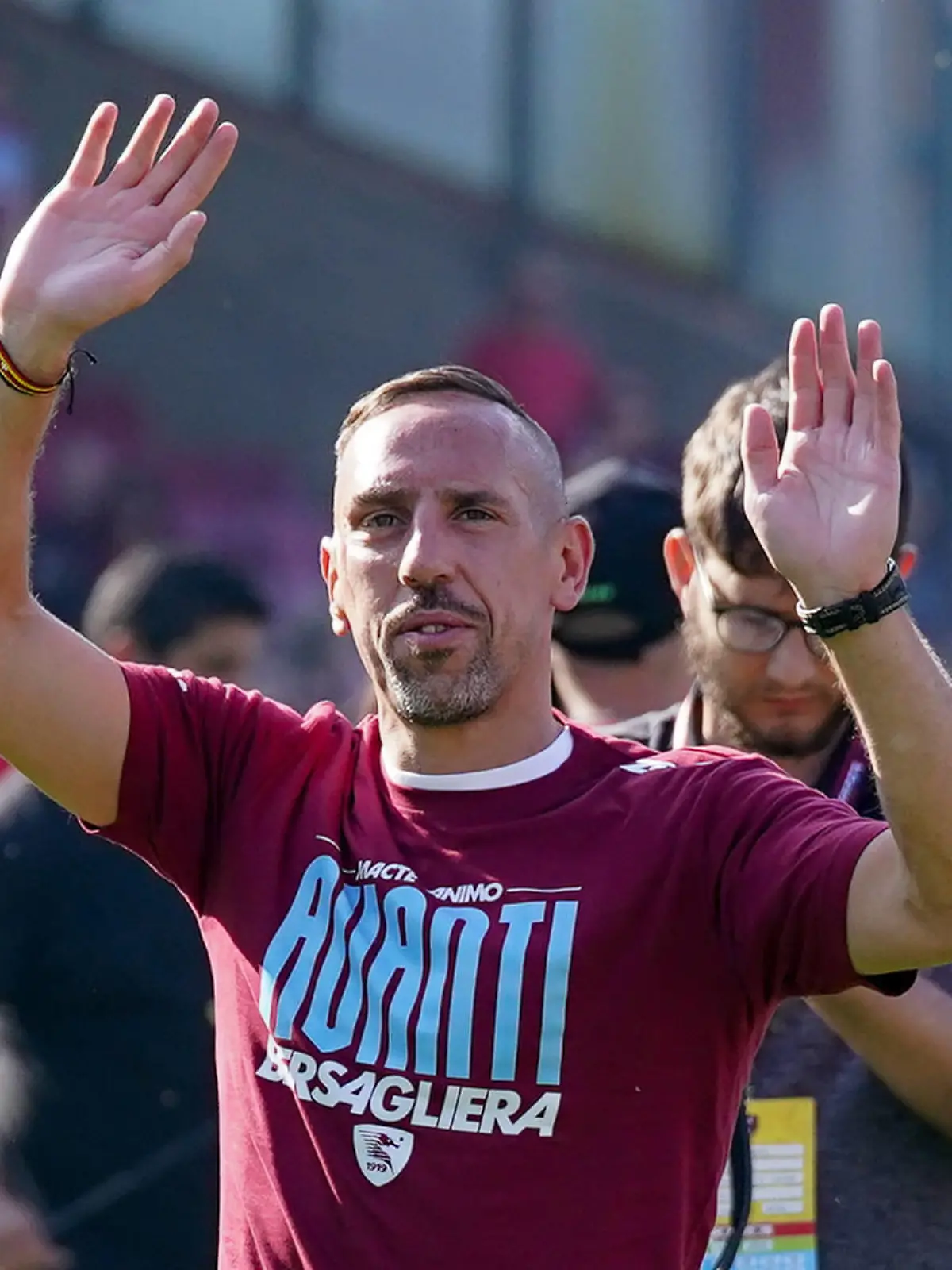US Salernitana v Udinese Calcio - Serie A Franck Ribery of US Salernitana celebrates at the end of the Serie A match between US Salernitana and Udinese Calcio at Stadio Arechi on May 27, 2023 in Salerno, Italy. Salerno Salerno Italy PUBLICATIONxNOTxINxFRA Copyright: xGiuseppexMaffiax originalFilename:maffia-ussalern230527_np8z9.jpg