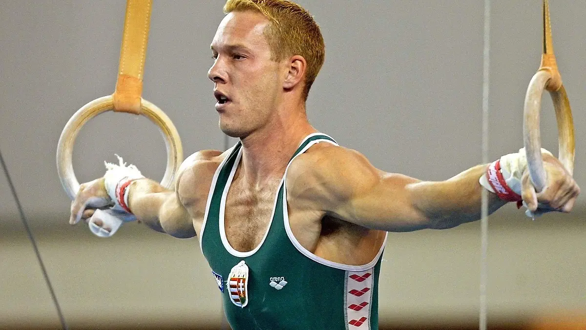 Der Ungar Szilveszter Csollany gewinnt am 23.11.2002 bei den 36. Turn-Weltmeisterschaften im ungarischen Debrecen bei den Herren den Wettbewerb an den Ringen. Der Lokalmatador siegt mit einer Punktzahl von 9,725.