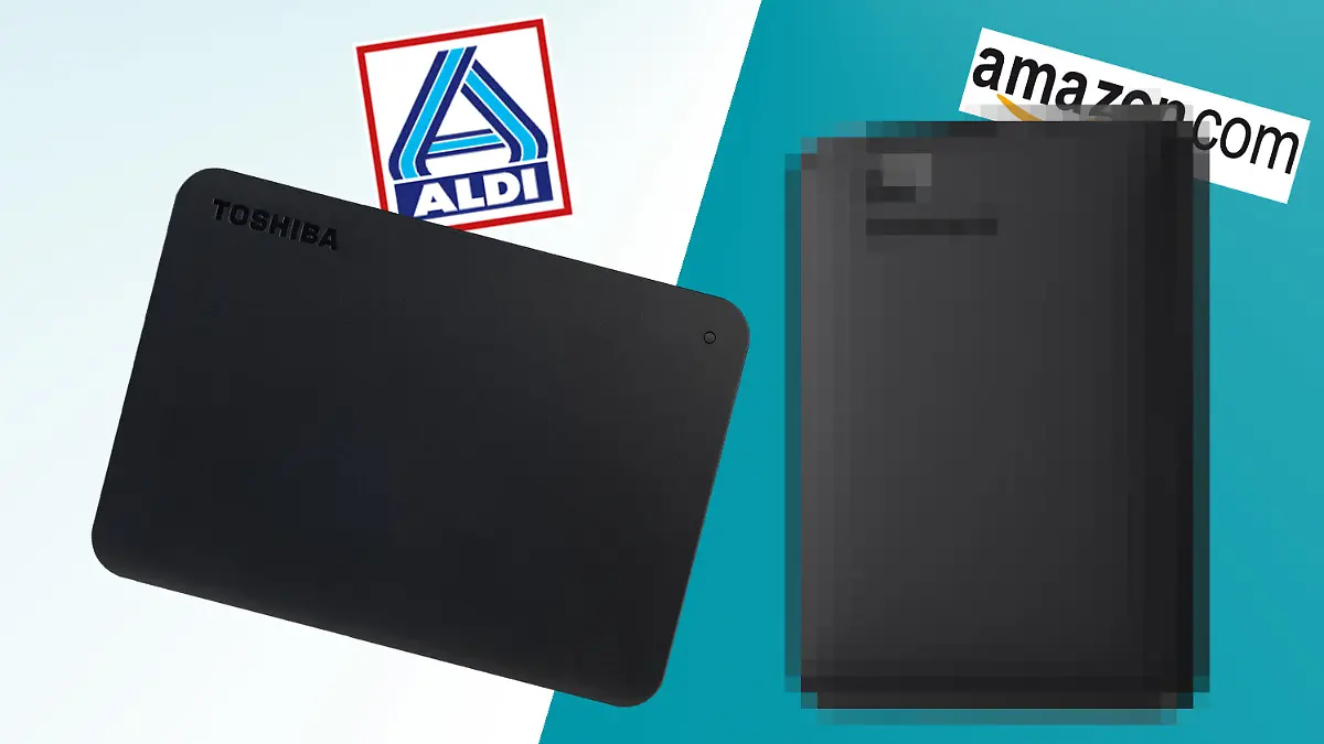 Zwei Festplatten nebeneinander.