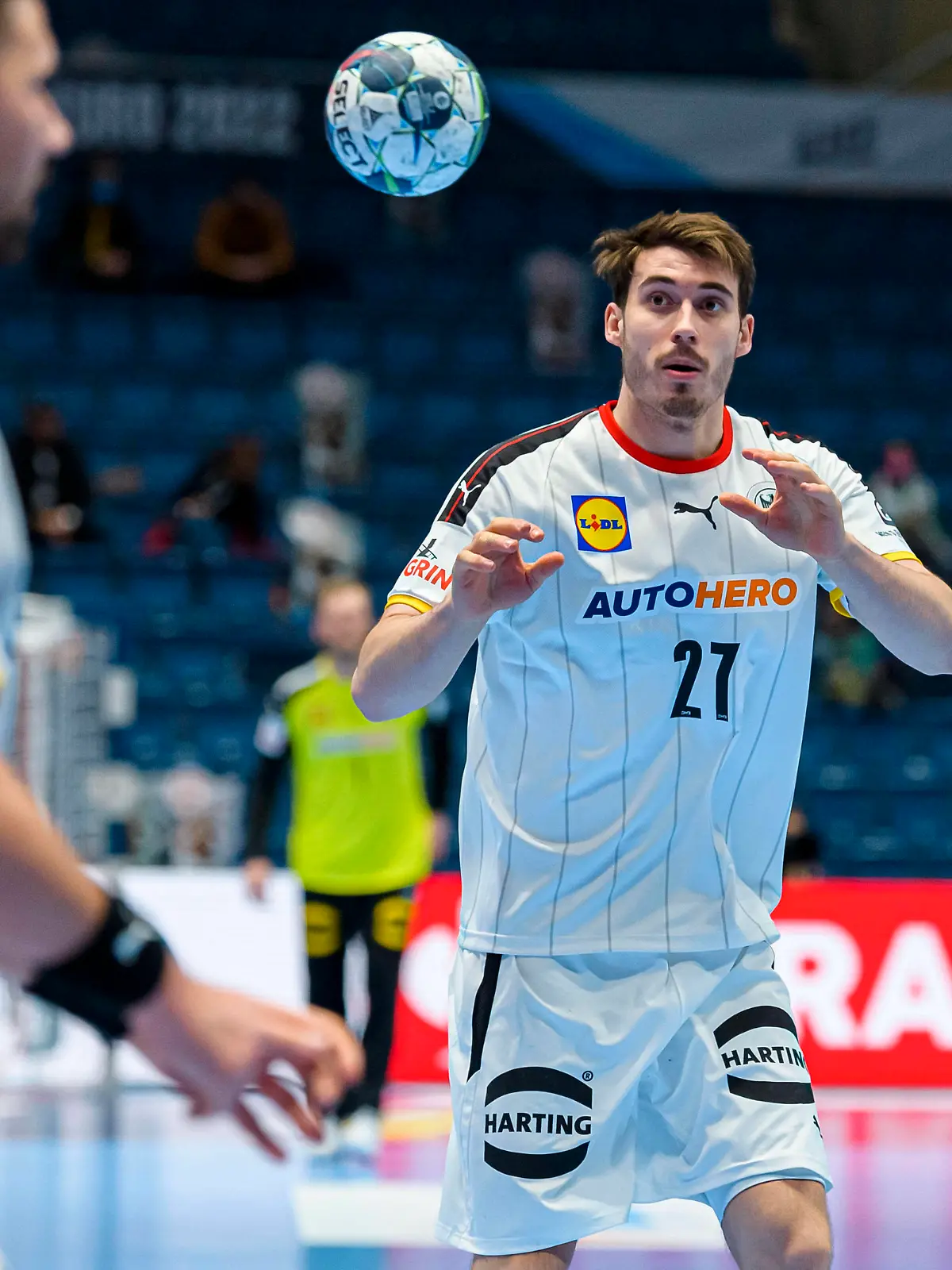 Bratislava, 23. Januar 2022: Handball EHF EM, Hauptrunde, Gruppe 2, Deutschland vs. Schweden Hendrik Wagner Deutschland / Ludwigshafen Bratislava Ondreja Nepelu Arena Slovakia *** Bratislava, 23 January 2022 Handball EHF European Championship, Main Round, Group 2, Germany vs Sweden Hendrik Wagner Germany Ludwigshafen Bratislava Ondreja Nepelu Arena Slovakia 