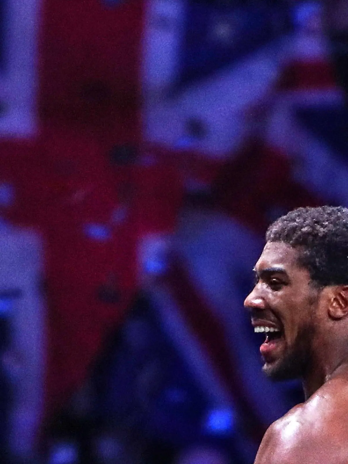SAUDI ARABIA - DECEMBER 7, 2019: British boxer Anthony Joshua celebrates winning a bout against his American rival Andy Ruiz Jr and regaining his IBO, WBA Super, IBF and WBO World Heavy Titles at Diriyah Arena outside Riyadh. Valery Sharifulin/TASS PUBLICATIONxINxGERxAUTxONLY TS0C68D2