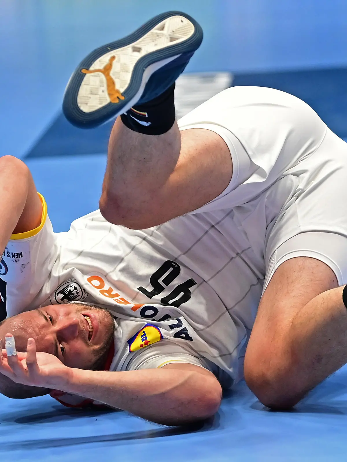 Handball, EM, Hauptrunde, Gruppe 2, 3. Spieltag, Deutschland - Schweden: Deutschlands Paul Drux.