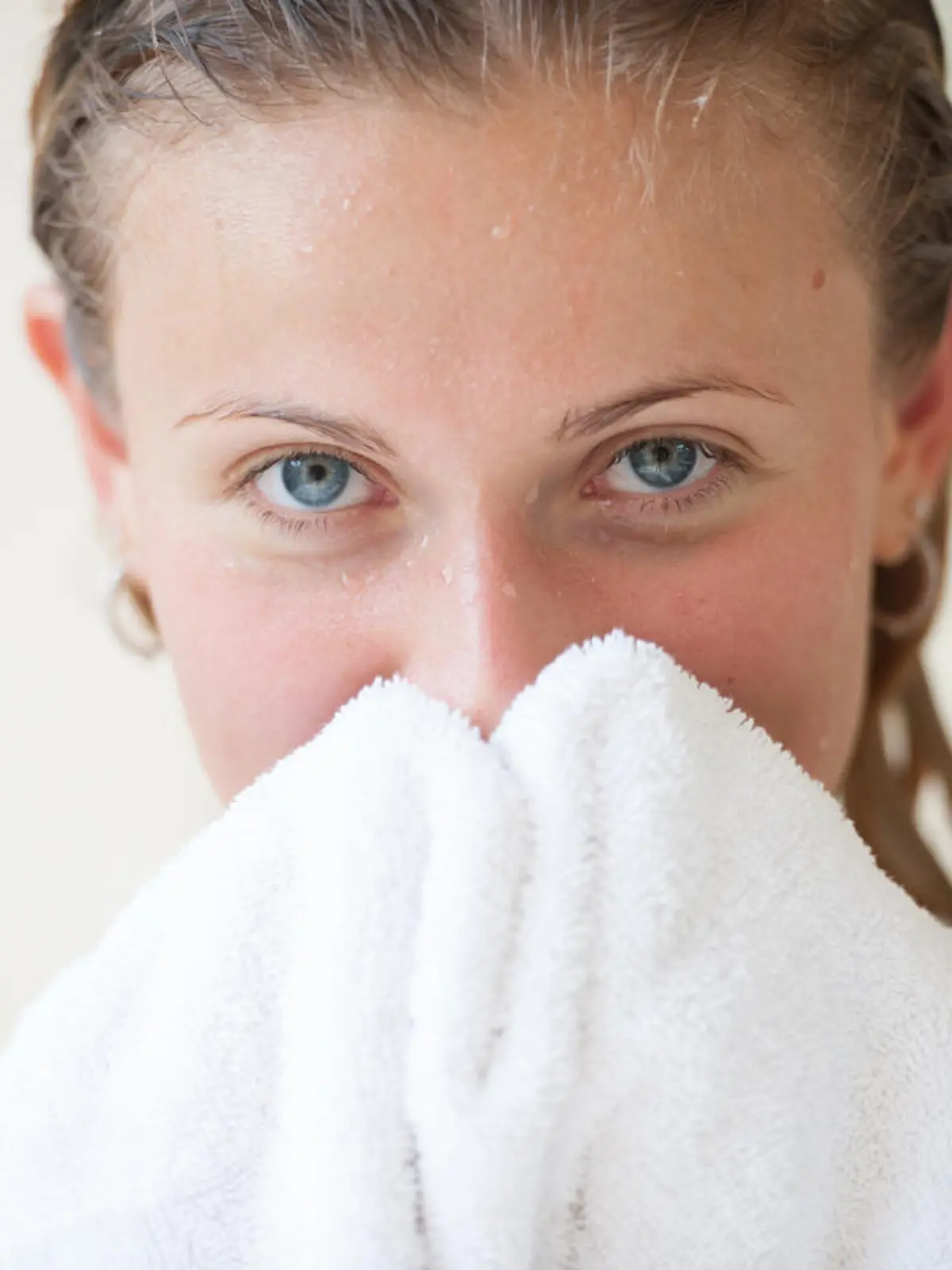Woman holding towel