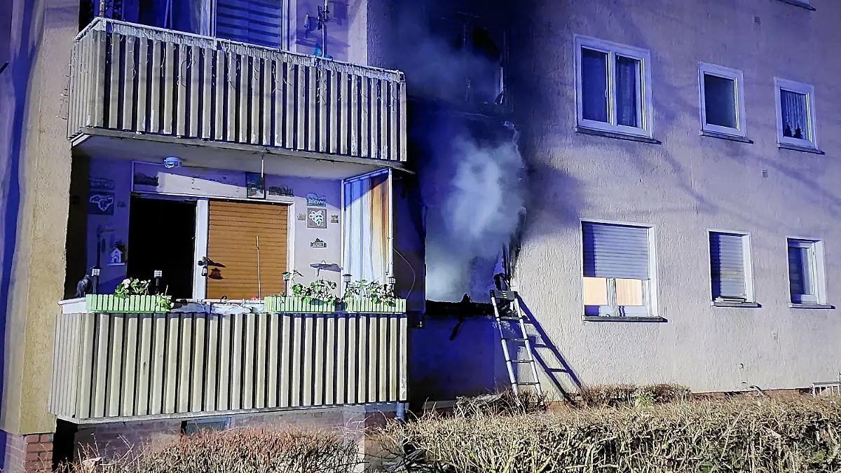 Brandwohnung von hinten