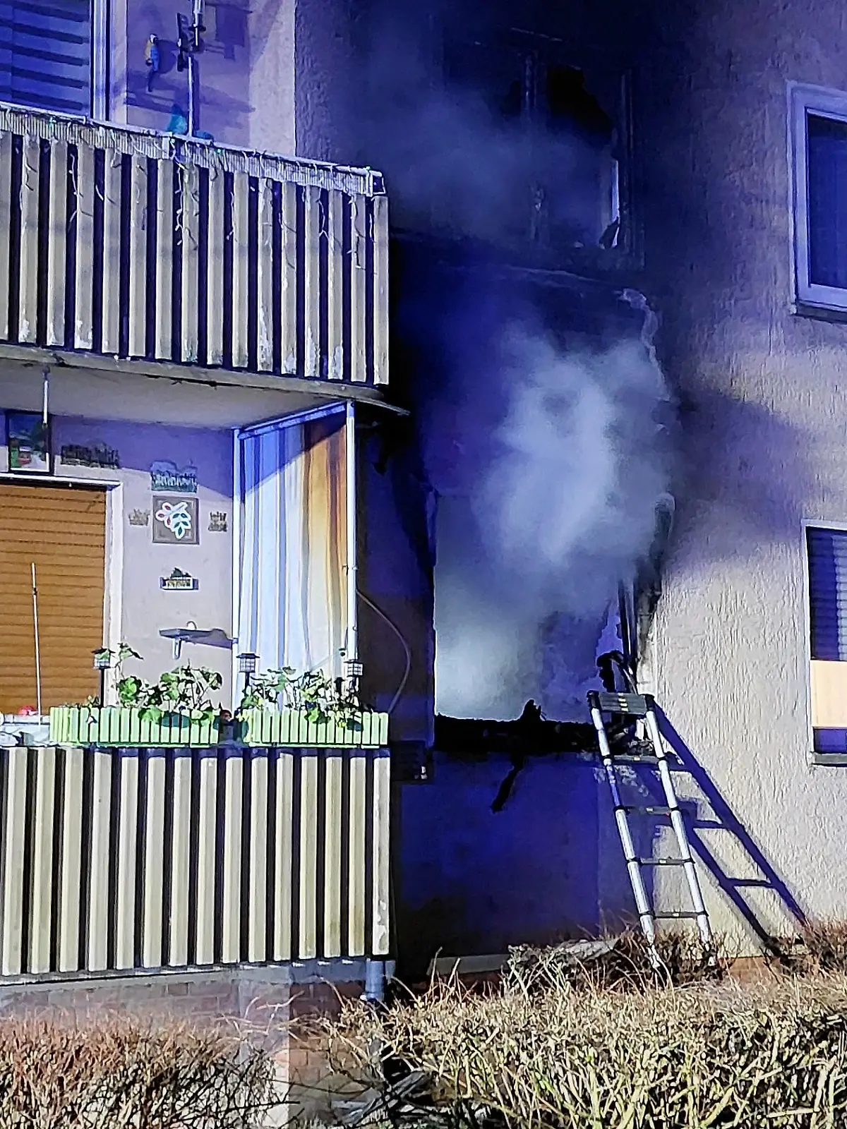 Brandwohnung von hinten