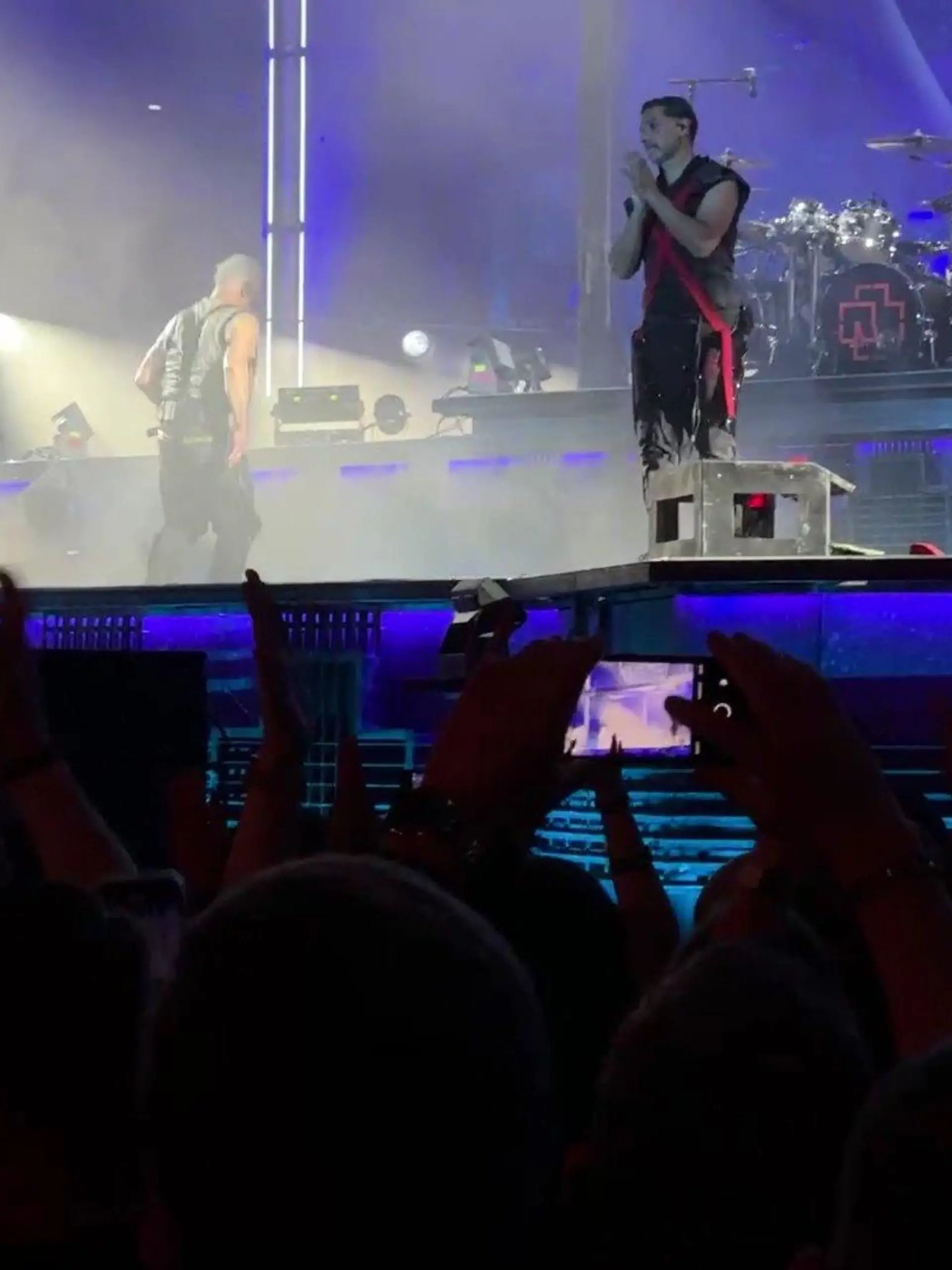 Rammstein-Drummer Christoph Schneider beim Konzert in München am 7. Juni.