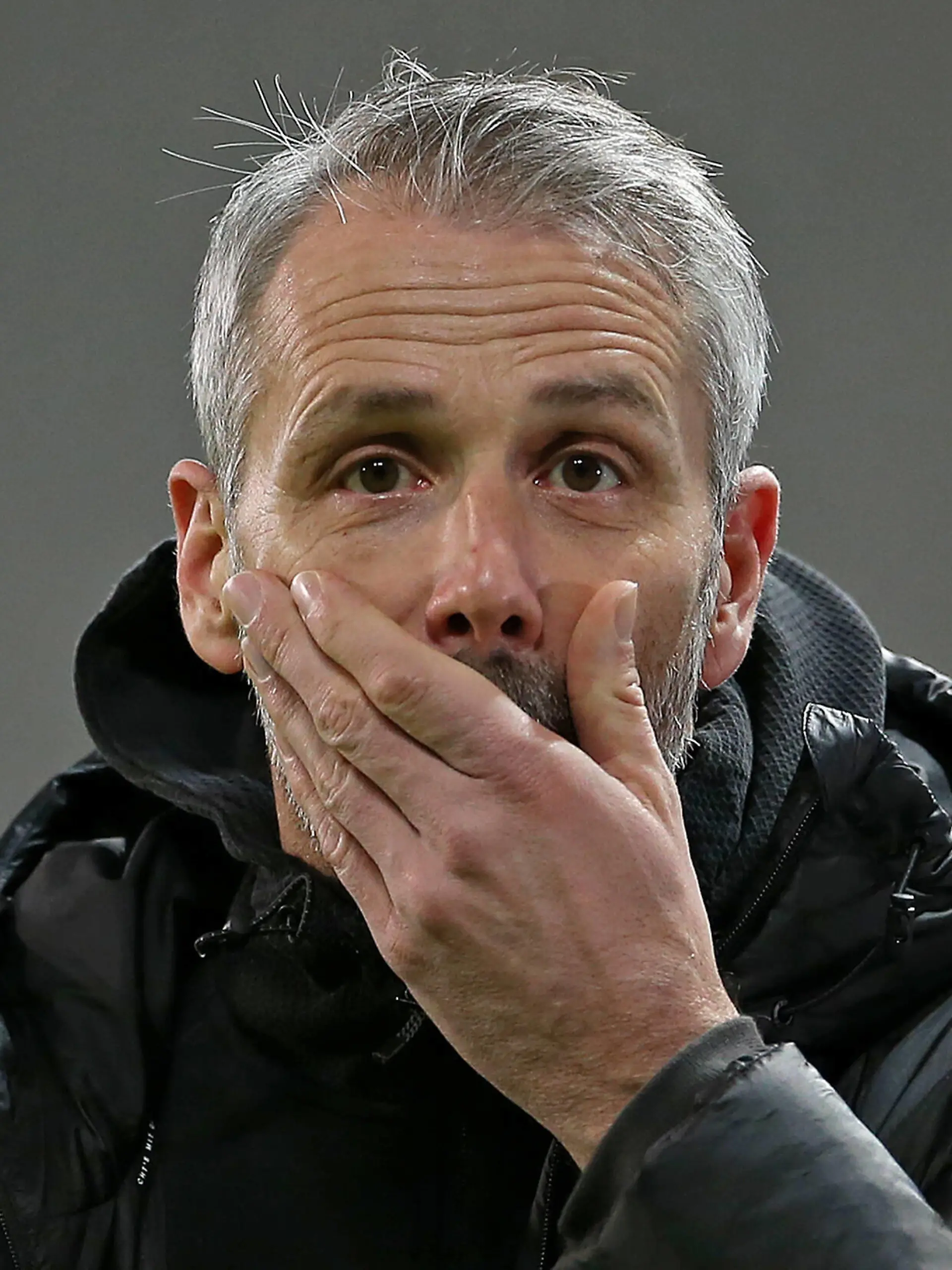  18.01.2022, Fussball DFB Pokal 2021/2022, Achtelfinale, FC St. Pauli - Borussia Dortmund, im Millerntor-Stadion Hamburg. Trainer Marco Rose Borussia Dortmund ***DFL and DFB regulations prohibit any use of photographs as image sequences and/or quasi-video.*** *** 18 01 2022, Football DFB Cup 2021 2022, Round of 16, FC St Pauli Borussia Dortmund, at Millerntor Stadium Hamburg Coach Marco Rose Borussia Dortmund DFL and DFB regulations prohibit any use of photographs as image sequences and or quasi video