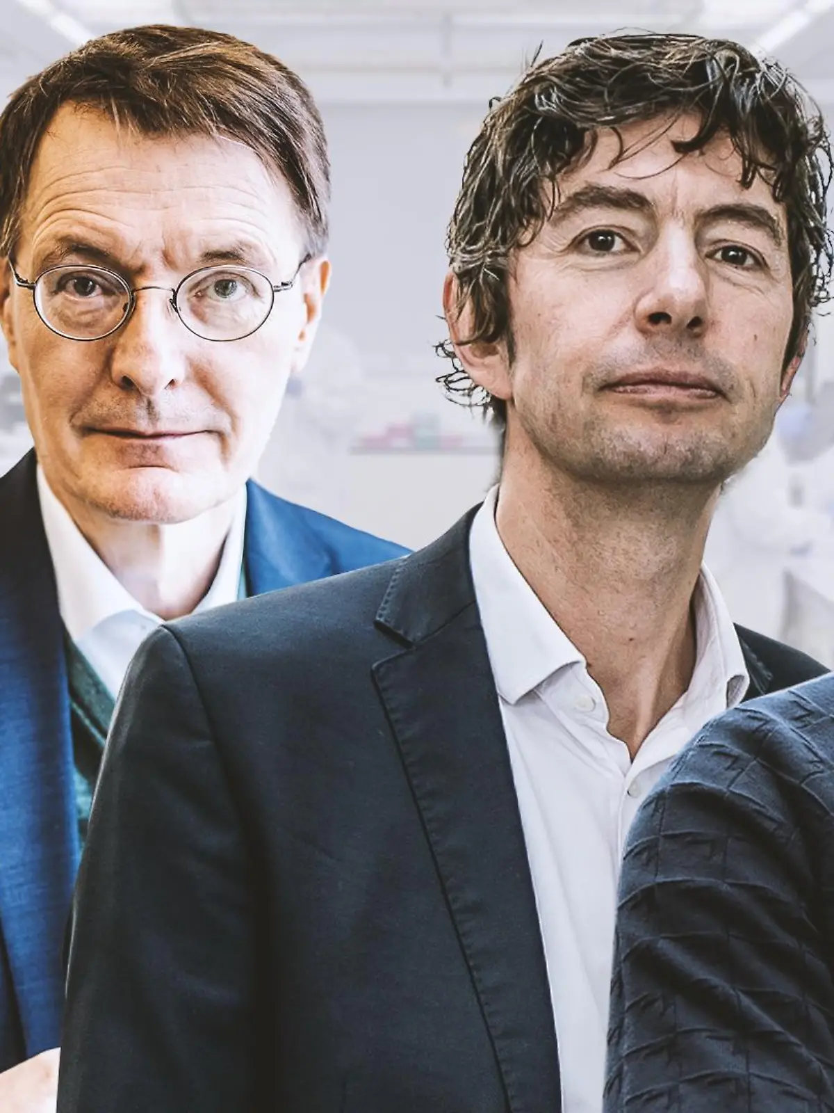 Virologe Klaus Stöhr, Bundesgesundheitsminister Lauterbach, Virologe Christian Drosten und Virologe Hendrik Streeck