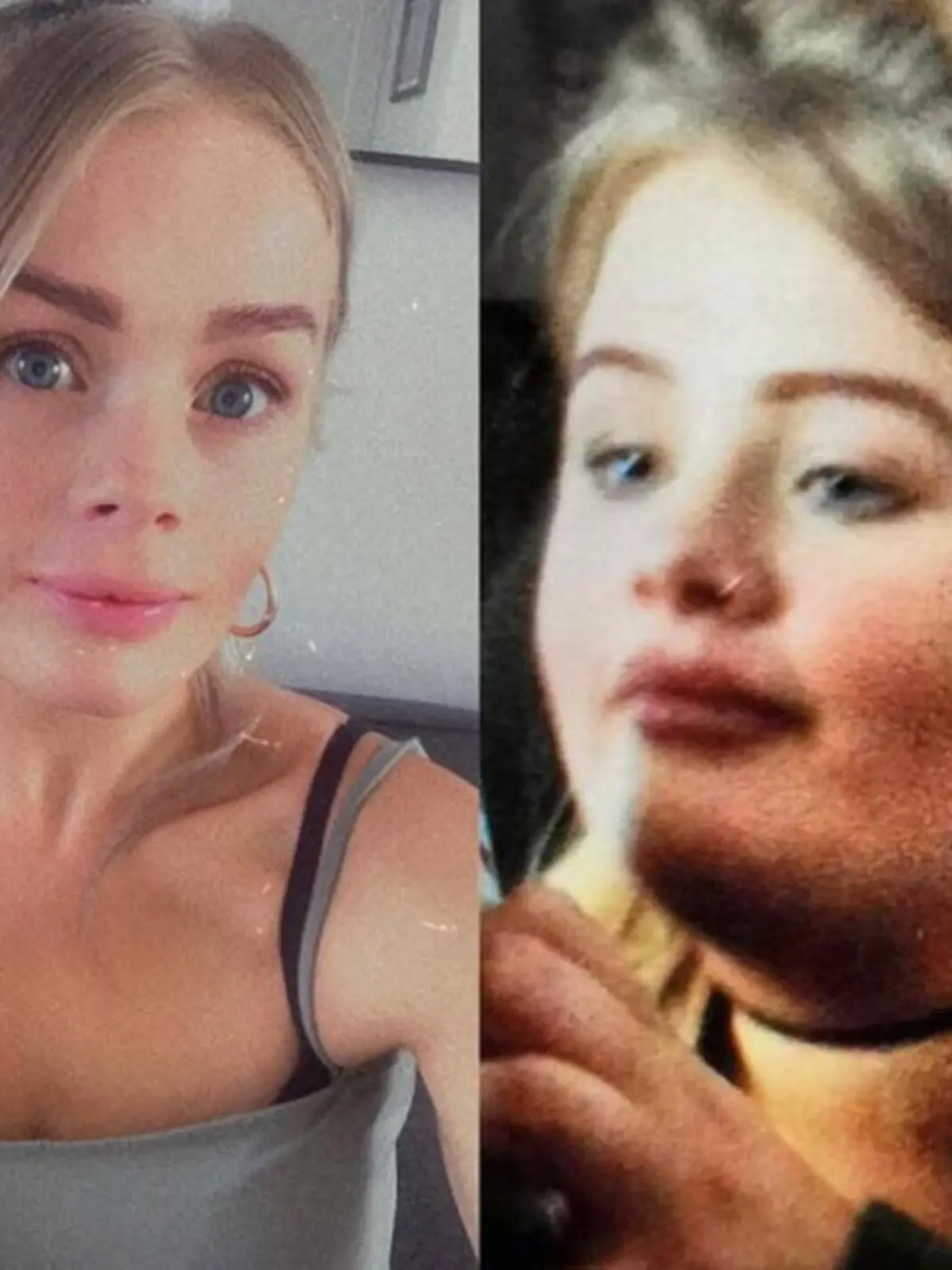 Holly Geraghty bevor und nachdem sie abgenommen hat.