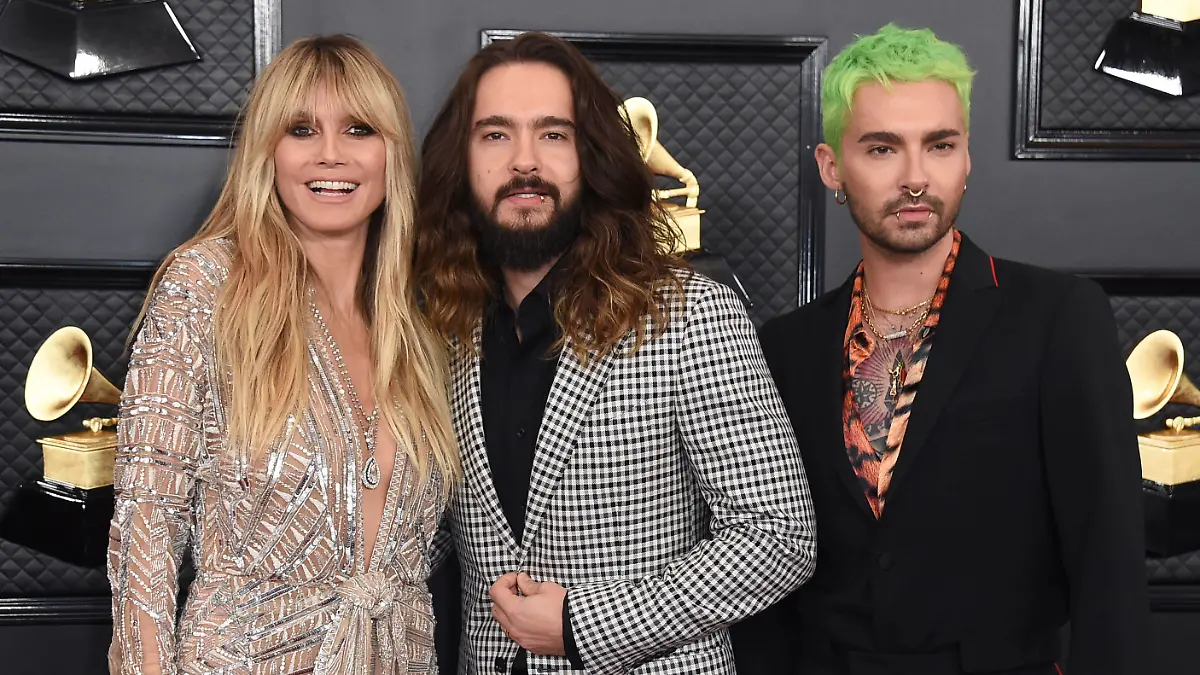 Heidi Klum, from left, Tom Kaulitz and Bill Kaulitz arrive at the 62nd annual Grammy Awards at the Staples Center on Sunday, Jan. 26, 2020, in Los Angeles. (Photo by Jordan Strauss/Invision/AP)
