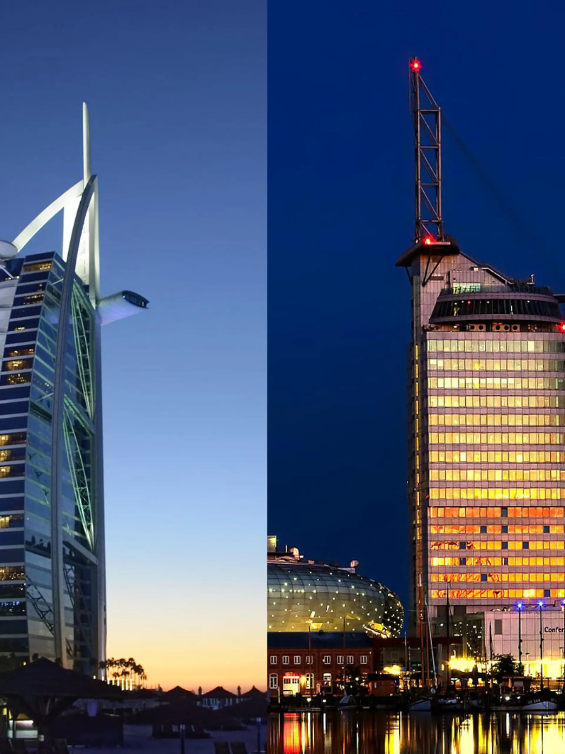 Der Burj al Arab und das Atlantic Hotel Sail City