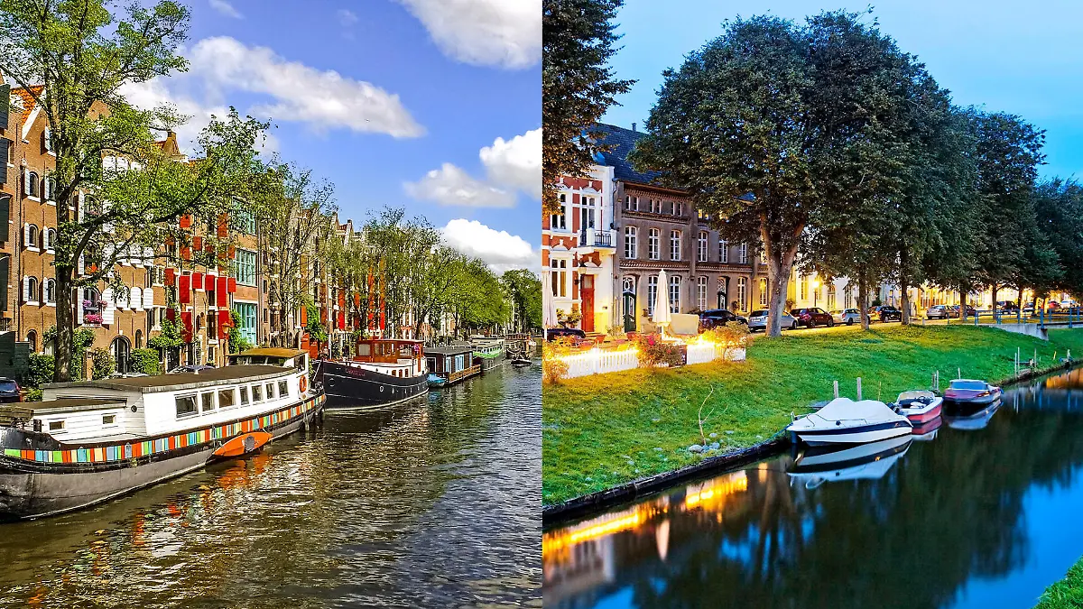 Die Grachten in Amsterdam und Friedrichstadt