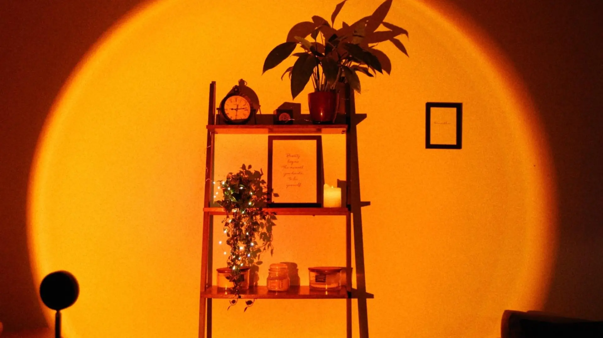Sunset Lamp im Wohnzimmer.