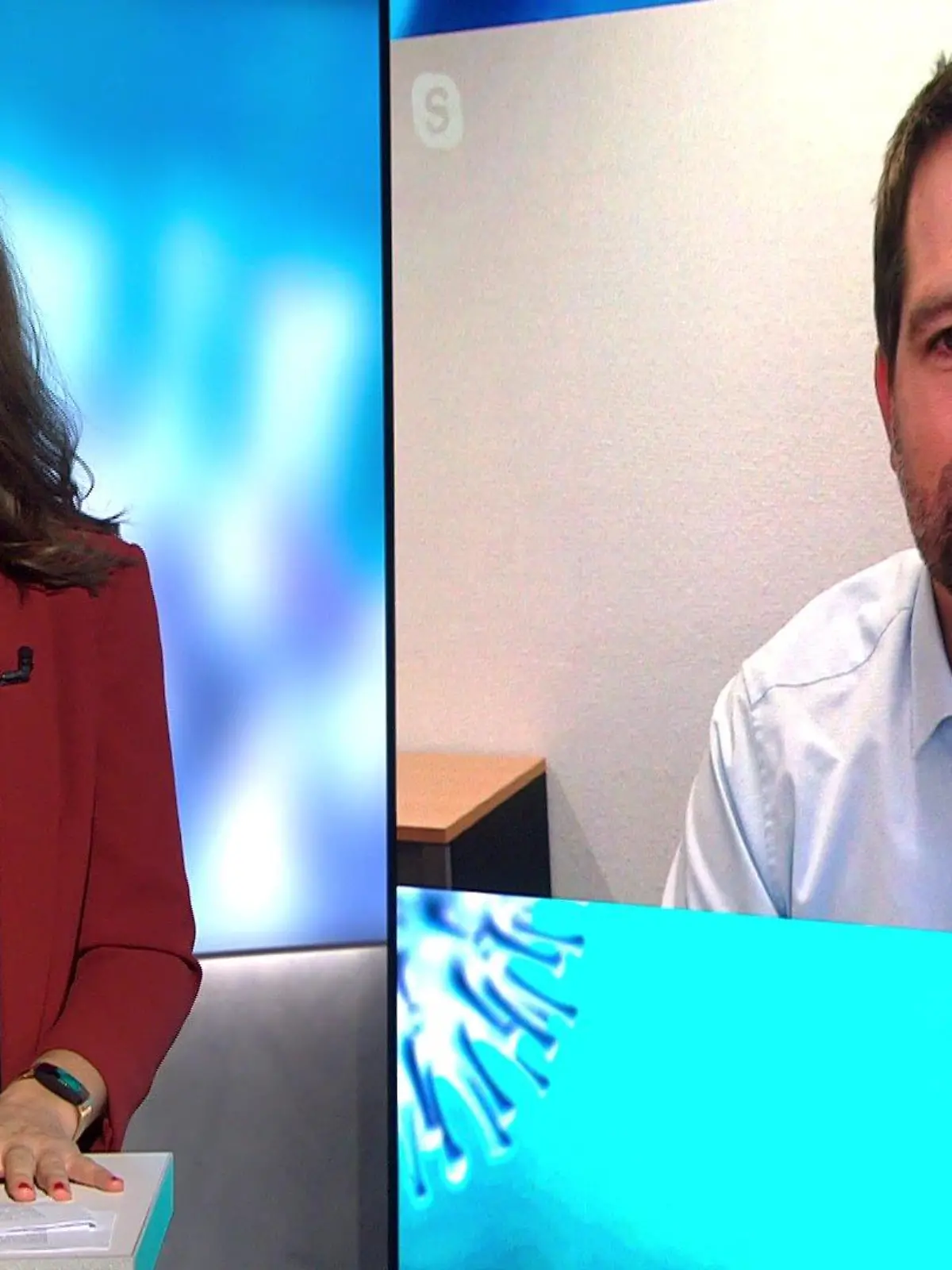 Tamara Bilic spricht mit Prof. Thorsten Lehr