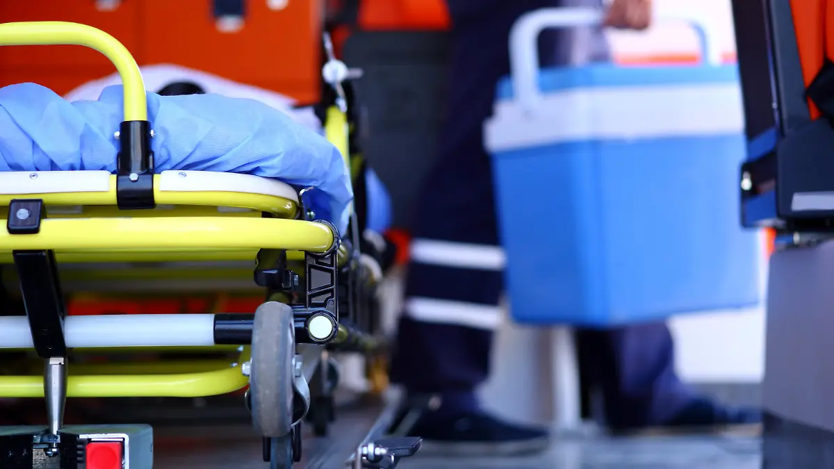 Human Organ Transplantation on ambulance.