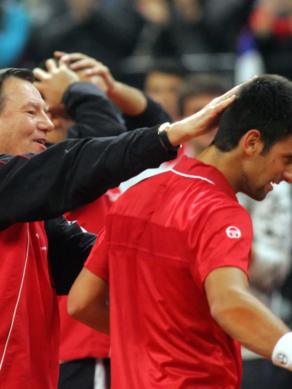 Bildnummer: 05597647  Datum: 07.03.2010  Copyright: imago/Aleksandar Djorovic
07.03.2010 Belgrad Davis Cup: Nikola Pilic(L) advisor of Serbia with Novak Djokovic(R) Serbia celebrate victory : PUBLICATIONxNOTxINxSER; Herren Tennis DavisCup Davis Cup Belgrad vdig xdp 2010 quer premiumd  o0 Jubel Freude Funktionär

Image number 05597647 date 07 03 2010 Copyright imago Aleksandar Djorovic 07 03 2010 Belgrade Davis Cup Nikola Pilic l Advisor of Serbia with Novak Djokovic r Serbia Celebrate Victory PUBLICATIONxNOTxINxSER men Tennis Daviscup Davis Cup Belgrade Vdig  2010 horizontal premiumd o0 cheering happiness Functionary 