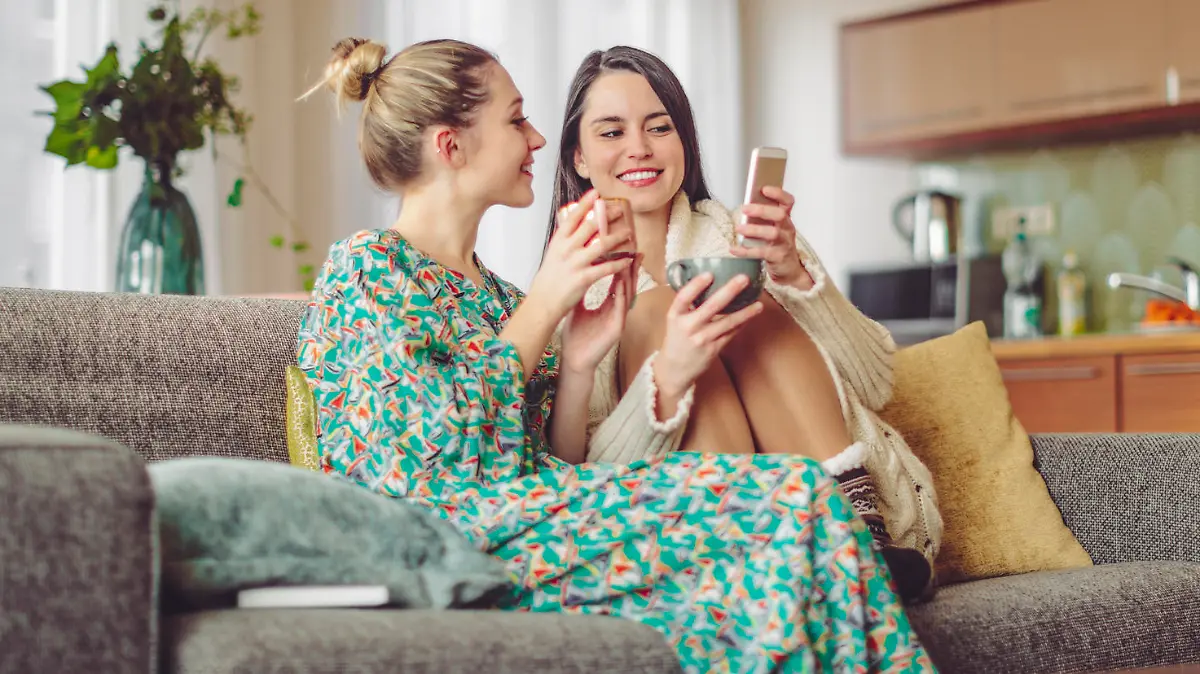 Young women at home