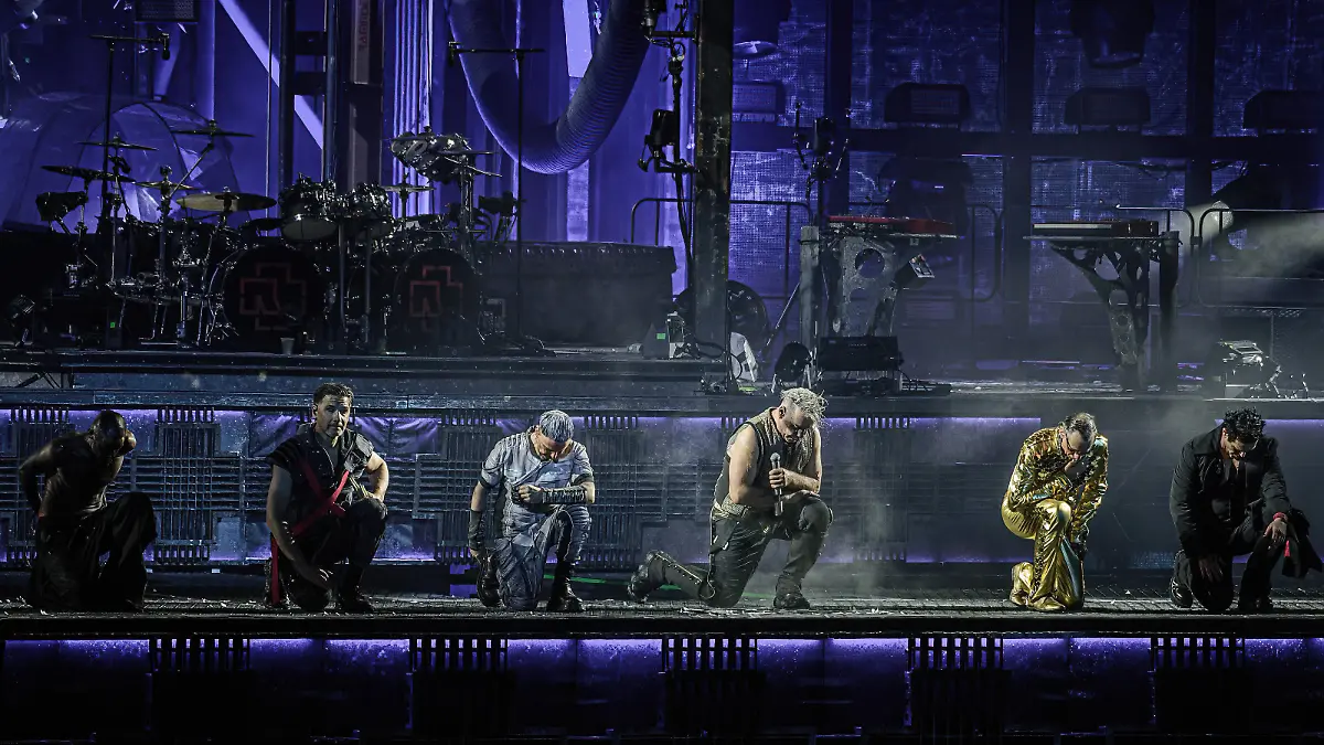 Rammstein live in Odense, Denmark Odense, Denmark. 02nd, June 2023. The German industrial metal band Rammstein performs a live concert at Odense Dyreskureplads in Odense. Here vocalist Till Lindemann is seen live on stage with the band members. Odense Denmark PUBLICATIONxNOTxINxDENxNORxFIN Copyright: xGonzalesxPhoto/SebastianxDammarkx