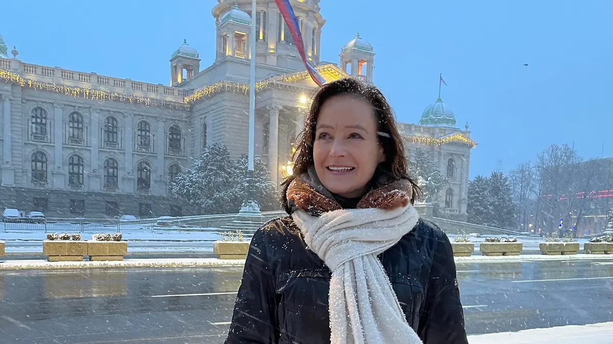 RTL-Reporterin Elke Büchter in Belgrad.