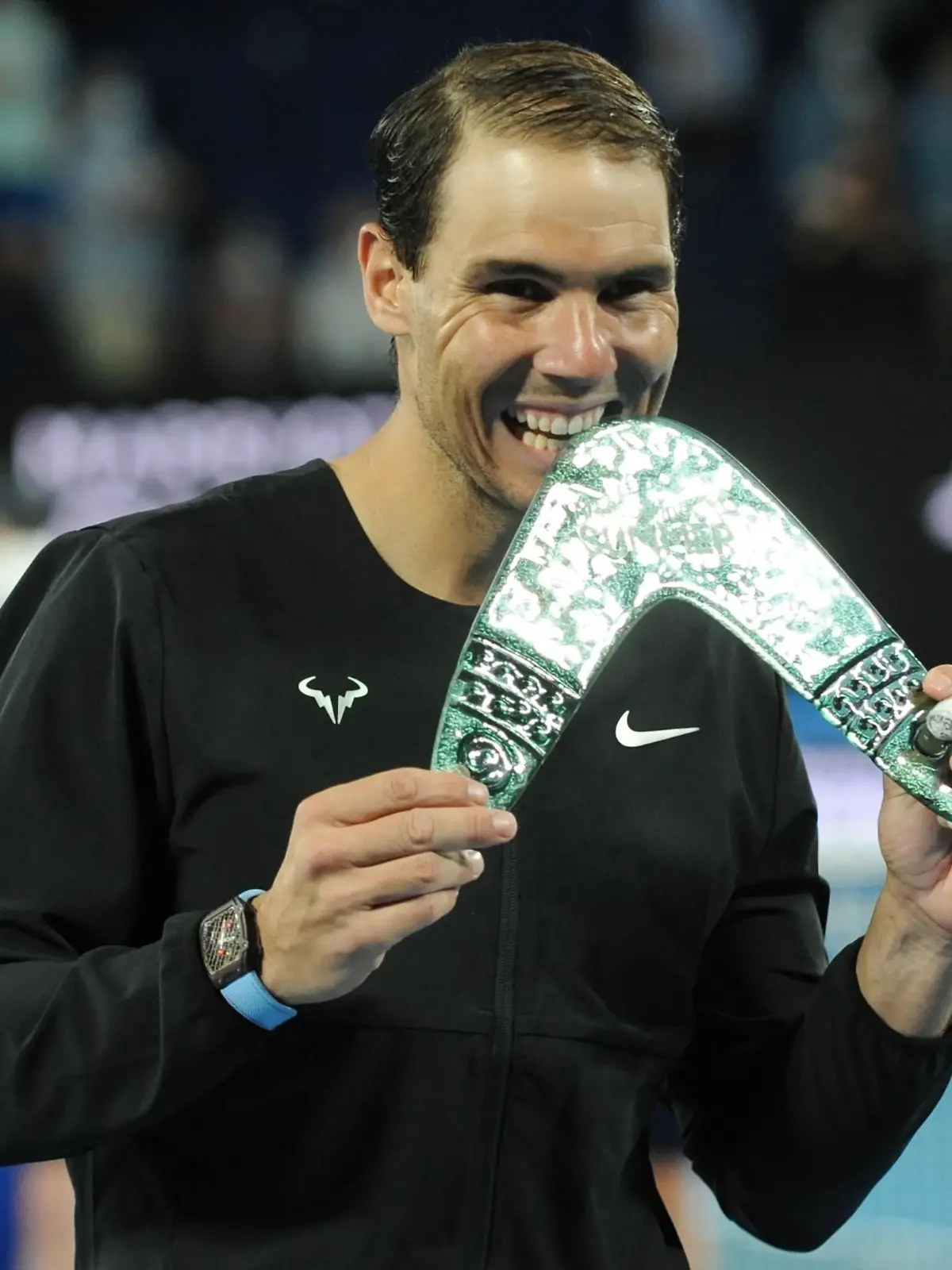 MELBOURNE, AUSTRALIA - JANUARY 09: Rafael Nadal of Spain wins the championship in Melbourne Summer Set 2022 after winning against his opponent Maxime Cressy of US, at Melbourne's Rod Laver Arena in Australia on January 09, 2022. Recep Sakar / Anadolu Agency