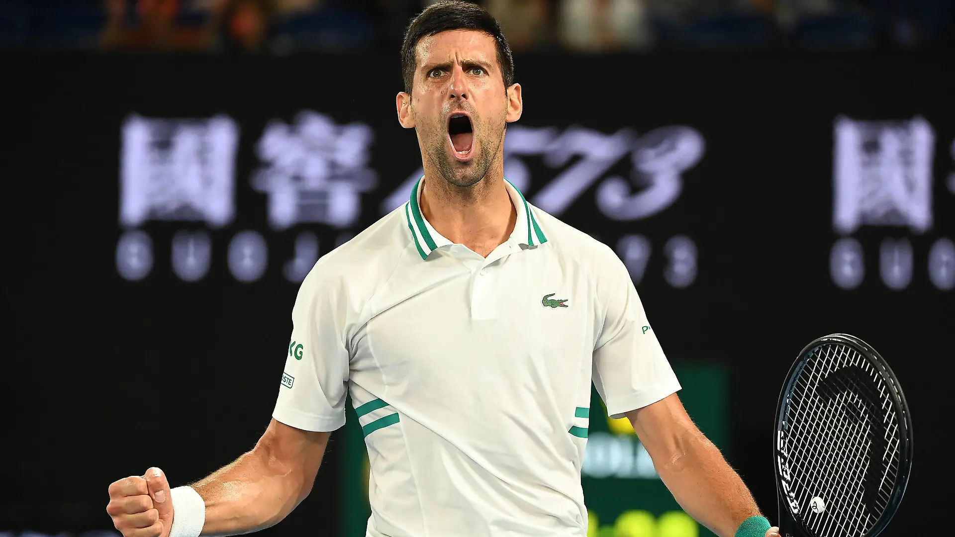 Sport Bilder des Tages TENNIS AUSTRALIAN OPEN, Novak Djokovic of Serbia reacts during his Men s singles semifinals match against Aslan Karatsev of Russia on Day 11 of the Australian Open at Melbourne Park in Melbourne, Thursday, February 18, 2021. ACHTUNG: NUR REDAKTIONELLE NUTZUNG, KEINE ARCHIVIERUNG UND KEINE BUCHNUTZUNG MELBOURNE VIC AUSTRALIA PUBLICATIONxINxGERxSUIxAUTxONLY Copyright: xDAVExHUNTx 20210218001521430574