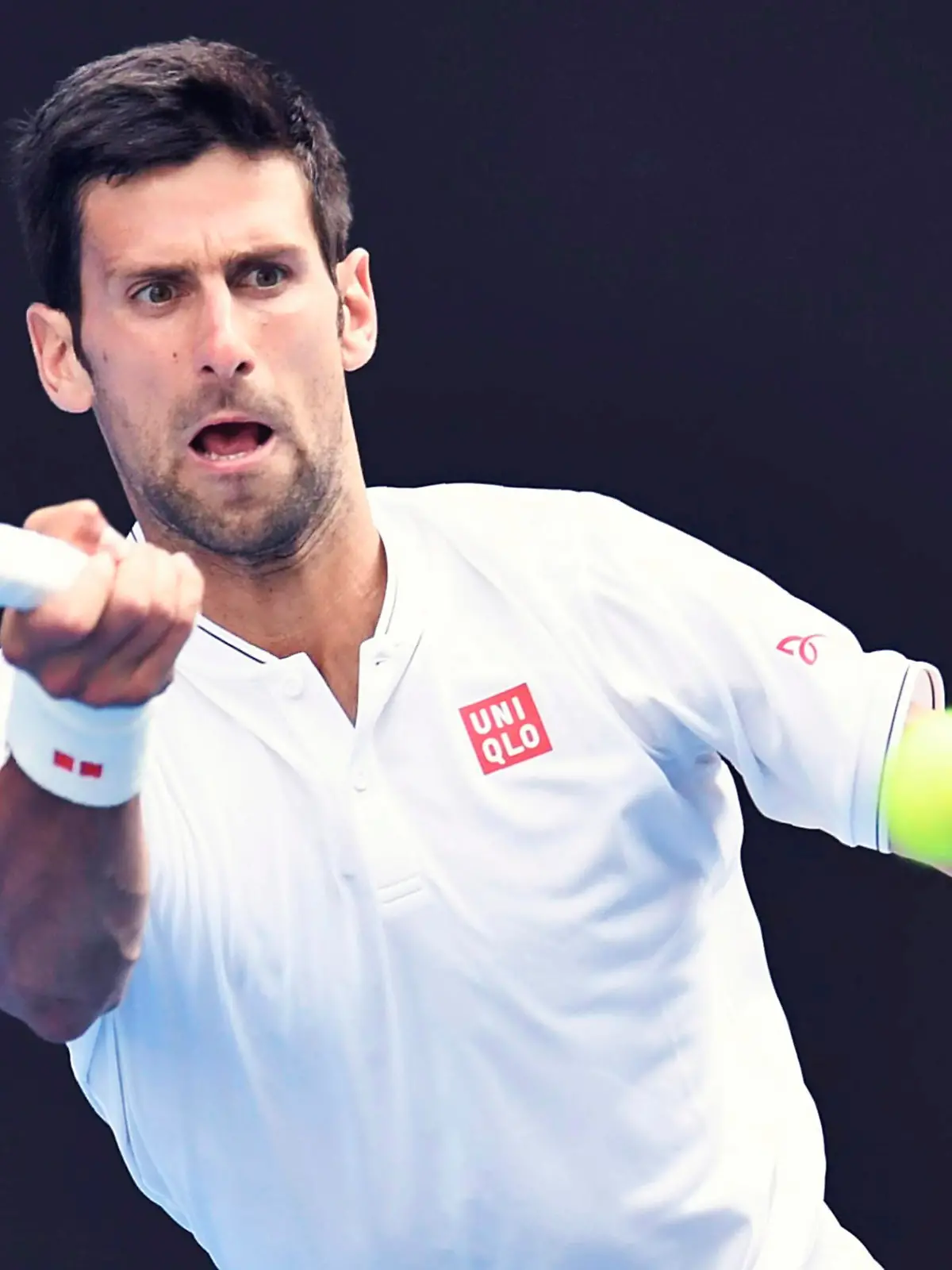 FILE: Novak Djokovic, Serbian professional tennis player and is ranked as world No.1 by ATP, hits a ball during 2nd round of Australian Open Tennis Tournament 2017 against Denis Istomin at Melbourne Park in Melbourne, Australia on January 19, 2017. Australian officials revoked the visa that Novak Djokovic had obtained for entry on the 6th. Djokovic arrived in Melbourne, Australia to participate in the Australian Open Tennis Tournament 2022, saying he was granted an exemption from the new coronavirus vaccination. ( The Yomiuri Shimbun via AP Images )