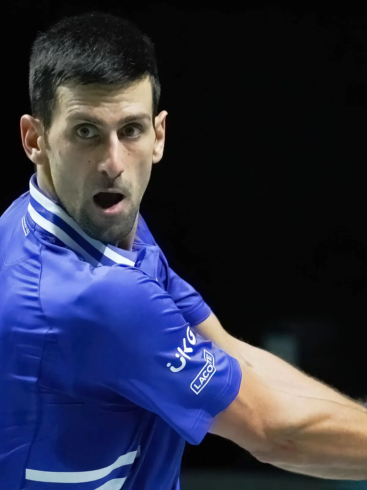  December 3, 2021, Madrid, Spain: Novak Djokovic of Serbia plays against Marin Cilic of Croatia during the Davis Cup Finals 2021 Semi Final match between Croatia and Serbia at Madrid Arena. .Victory for Djokovic, Novak. 6.4 Madrid Spain - ZUMAs197 20211203_zaa_s197_136 Copyright: xAtilanoxGarciax