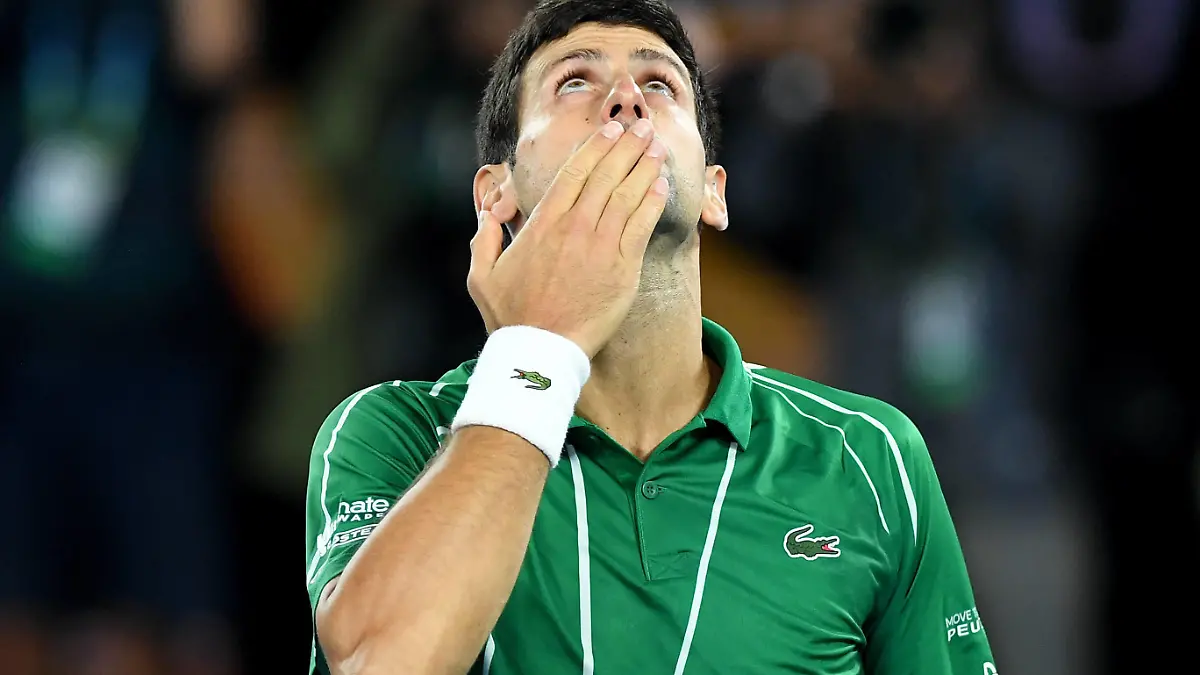  AUSTRALIAN OPEN DAY 14, Novak Djokovic of Serbia gestures after winning the men s singles final against Dominic Thiem of Austria on day 14 of the Australian Open tennis tournament at Rod Laver Arena in Melbourne, Sunday, February 2, 2020.  ACHTUNG: NUR REDAKTIONELLE NUTZUNG, KEINE ARCHIVIERUNG UND KEINE BUCHNUTZUNG MELBOURNE VIC AUSTRALIA PUBLICATIONxINxGERxSUIxAUTxONLY Copyright: xLUKASxCOCHx 20200202001446273493