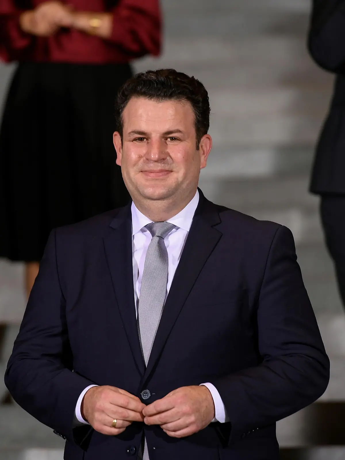 German Labour Minister Hubertus Heil arrives for a group photo at the first meeting of the new cabinet at the Chancellery in Berlin, Germany December 8, 2021. Ina Fassbender/Pool via REUTERS