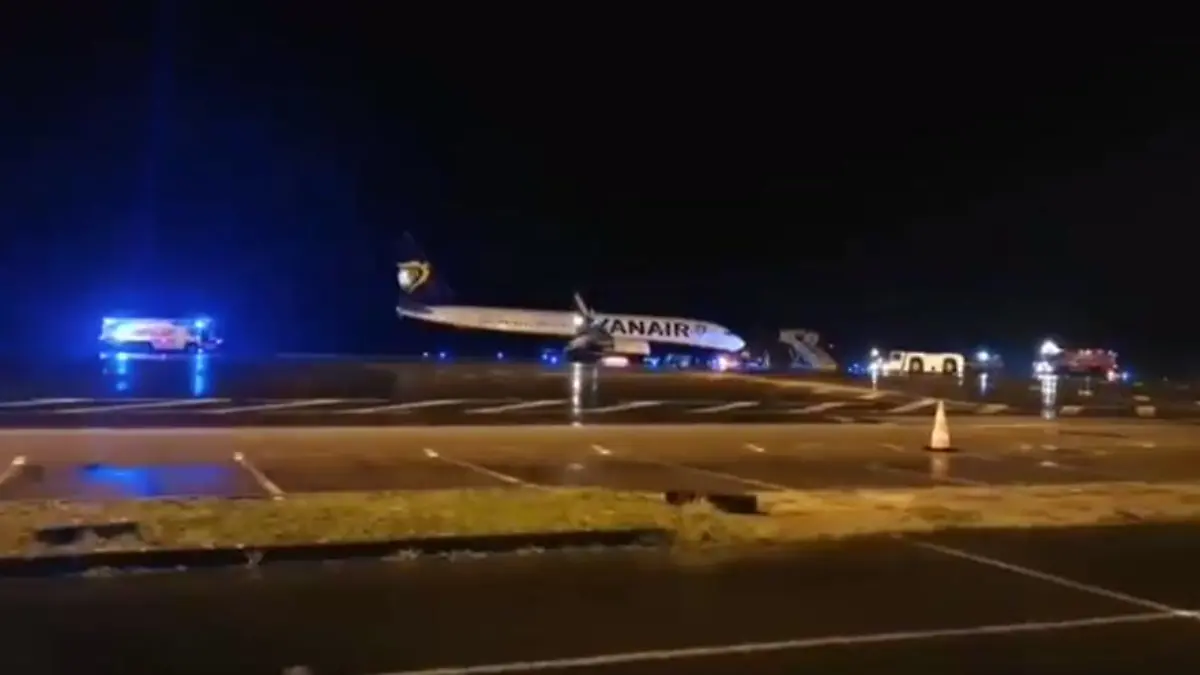 Ryanair-Maschine, die in Brest notgelandet ist.