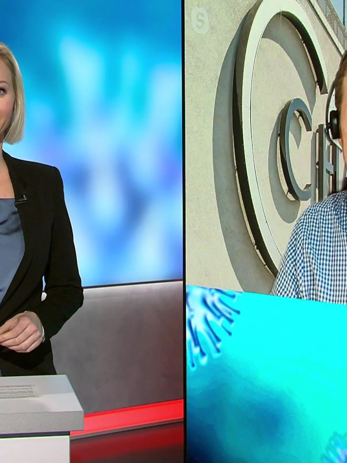 Katrin Neumann spricht mit Prof. Leif Erik Sander