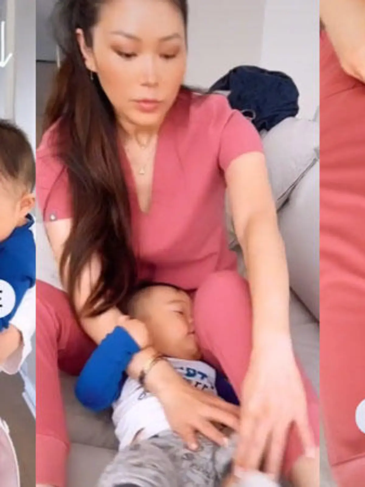 TikTok-Zahnärztin Dr. Joyce Kahng wendet einen besonderen Griff an, um ihrem Kind die Zähne zu putzen.