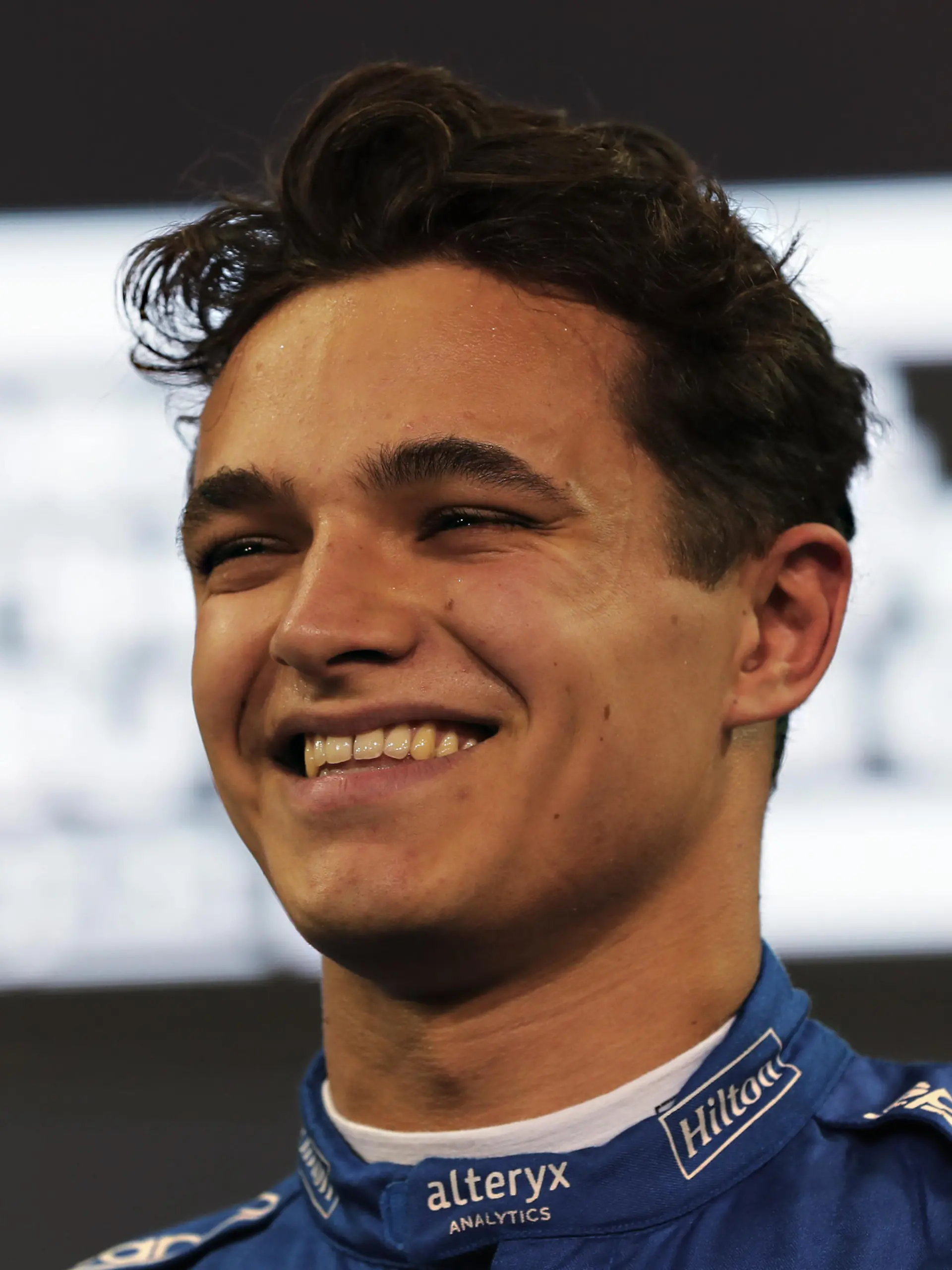 ABU DHABI, UNITED ARAB EMIRATES - DECEMBER 11: Third place qualifier Lando Norris of Great Britain and McLaren F1 looks on in parc ferme during qualifying ahead of the F1 Grand Prix of Abu Dhabi at Yas Marina Circuit on December 11, 2021 in Abu Dhabi, United Arab Emirates. (Photo by Kamran Jebreili - Pool/Getty Images)