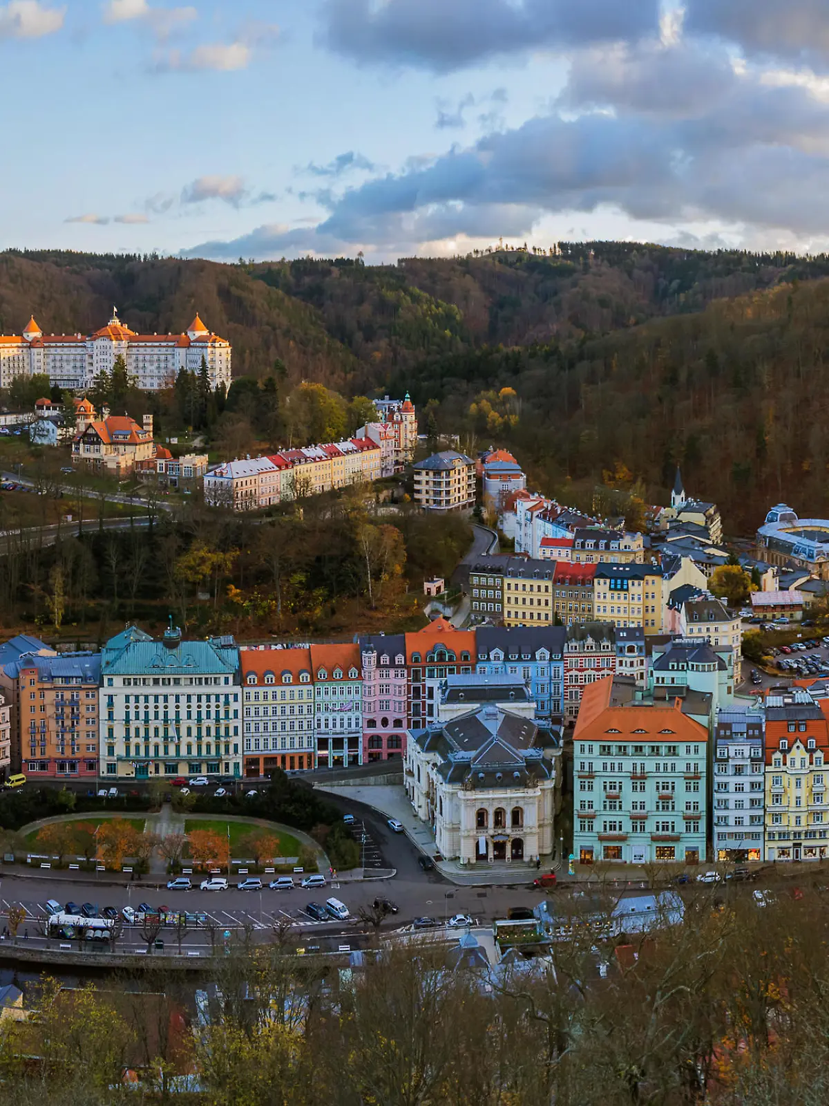 Karlovy Vary in Czech Republic - travel and architecture background