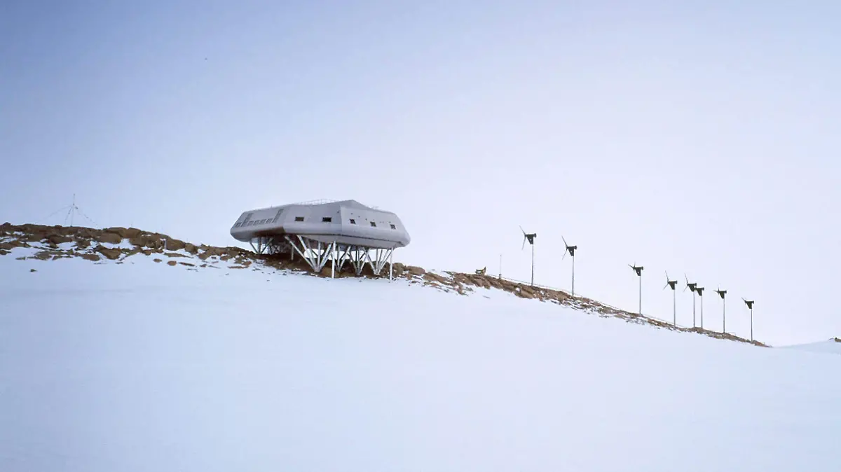 COPYRIGHT INTERNATIONAL POLAR FOUNDATION/PHOTO R. ROBERTUTSTEININ, ANTARCTICA, SOUTH POLE: Undated hand out picture shows the Belgian Princess Elisabeth polar station in Antarctica which was inaugurated Sunday 15 February 2009.BELGA PHOTO HAND OUT +++(c) dpa - Report+++