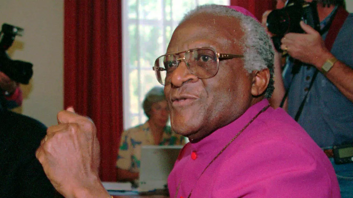 FILE - Desmond Tutu speaks at the first session Dec. 16, 1995, of the Truth and Reconciliation Commission in Cape Town, South Africa. Tutu chaired the commission, which solicited searing testimonials of violence from both victims and perpetrators as a way to heal the country after apartheid ended in 1994, holding out the possibility of amnesty for those who confessed to human rights violations and showed remorse. Yet Tutu acknowledged the commission left people on both sides of the conflict dissatisfied. (AP Photo/Sasa Karlj, File)