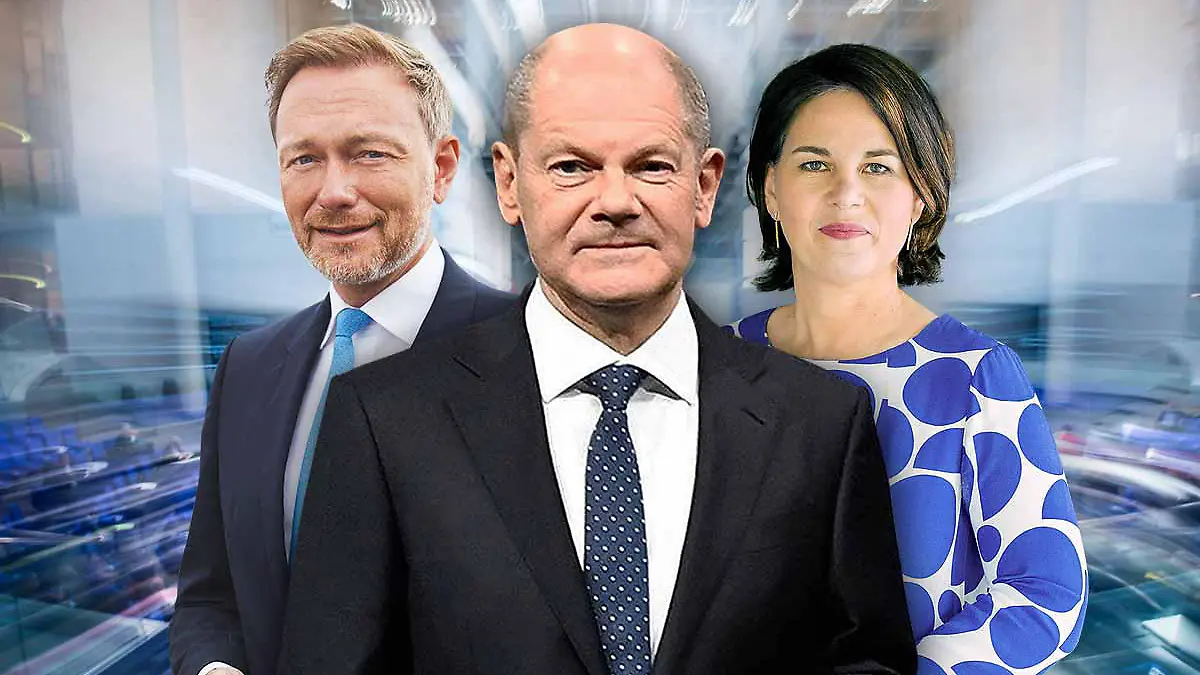 Christian Lindner, Olaf Scholz und Annalena Baerbock