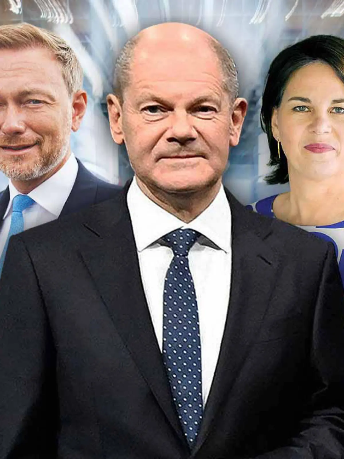 Christian Lindner, Olaf Scholz und Annalena Baerbock