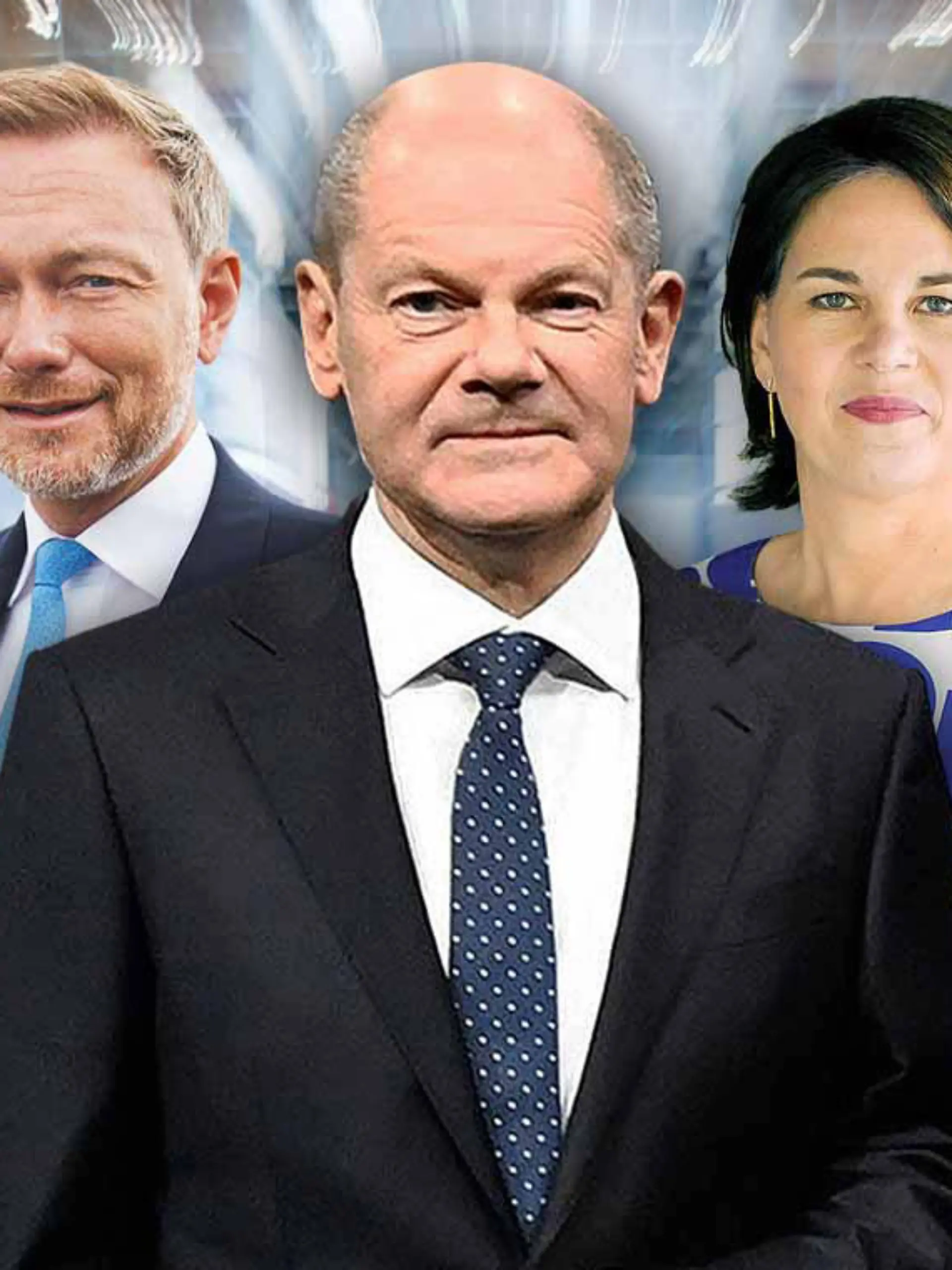 Christian Lindner, Olaf Scholz und Annalena Baerbock
